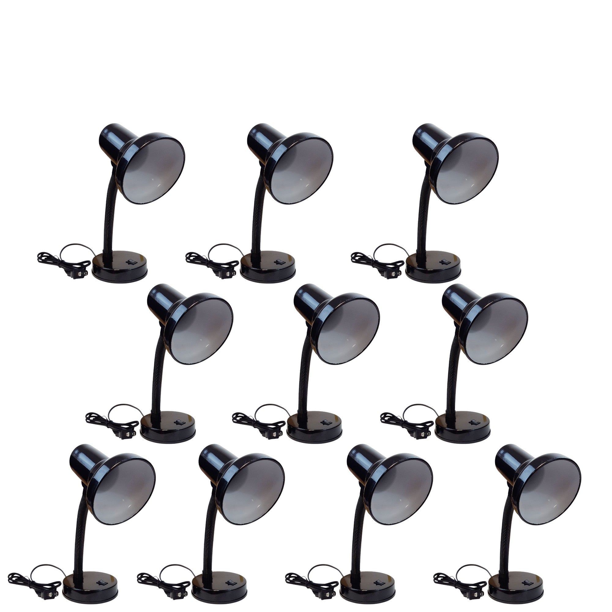 Lamp, Electric 12" Inch with Flexible Neck Case of 10(Bulbs Included)