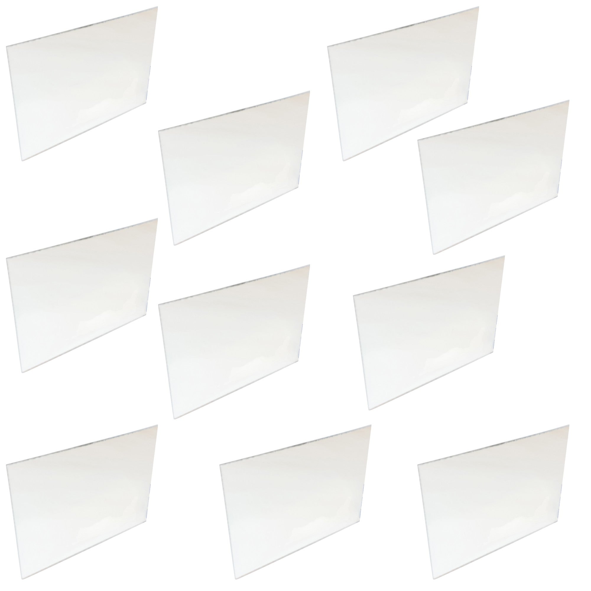 Mirror Plexiglass Rectangular. Size 10 inches x 12 inches. Pack of 10.