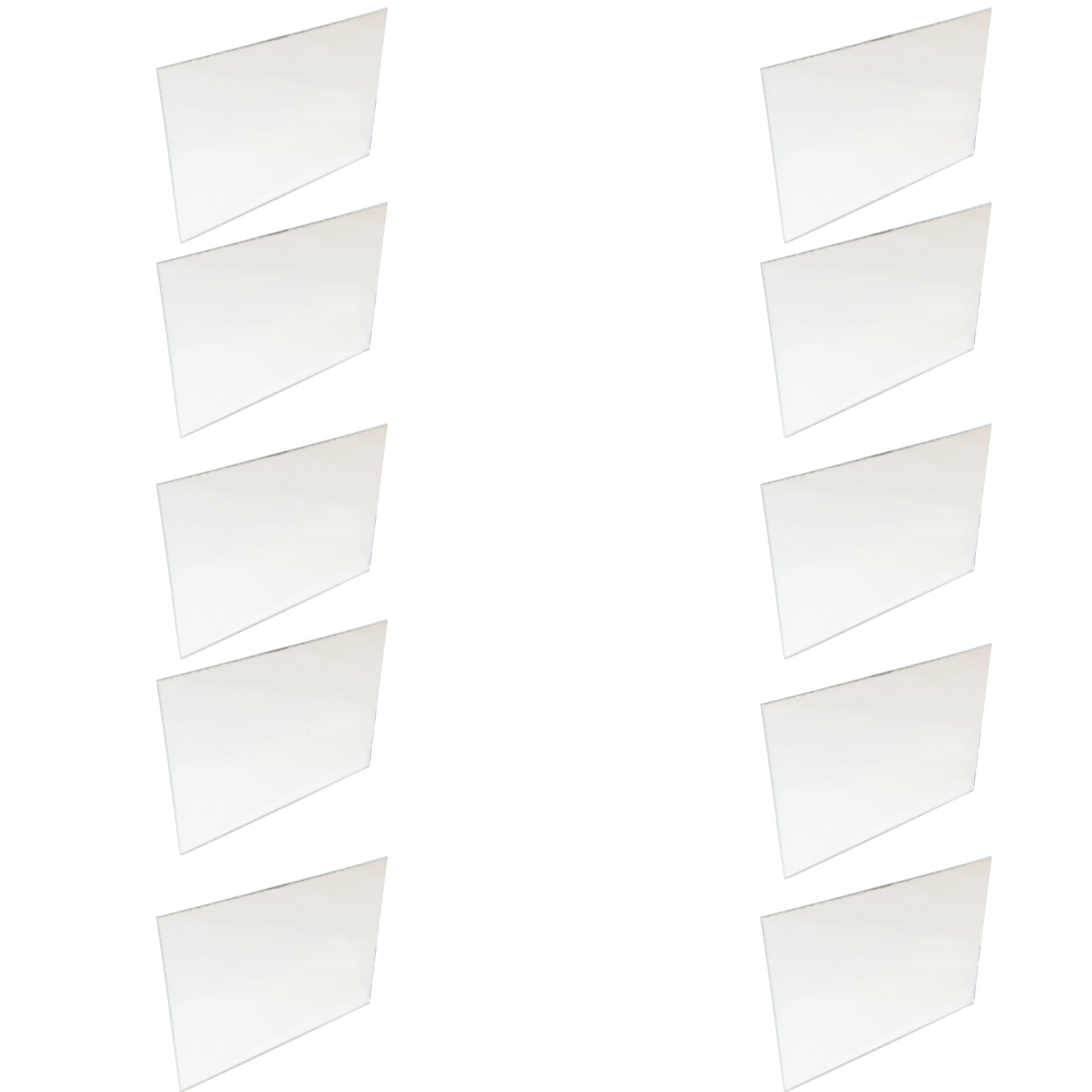 Mirror Plexiglass Rectangular. Size 5 inches x 7 inches. Pack of 10.