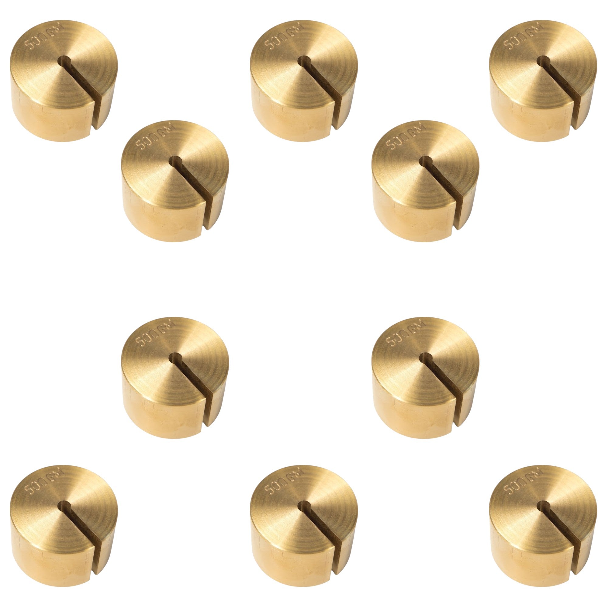 Weight Brass, Slotted, 500g-Pack of 10