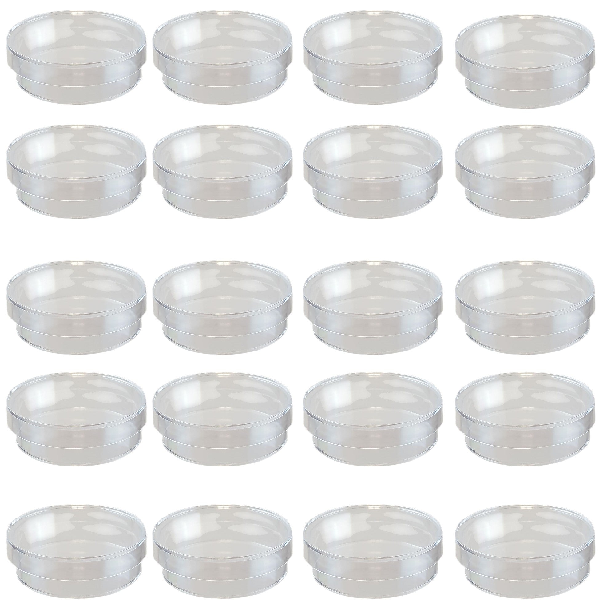 Petri Dish, Polystyrene, 35mm diameter x 11mm depth. Pack 20.