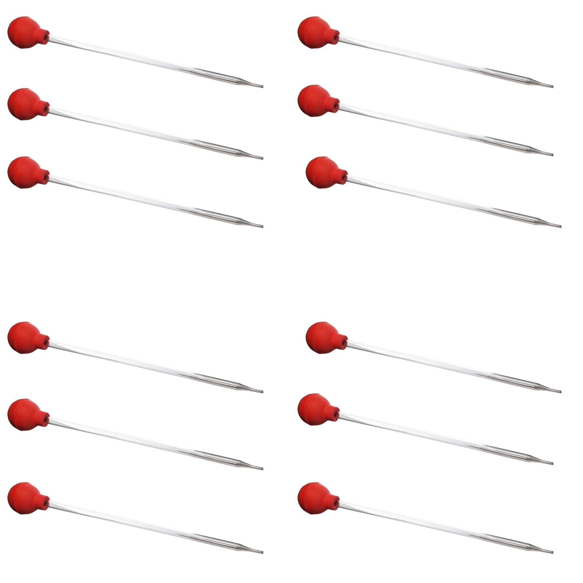 Pipettes, Dropping Glass with Rubber Bulbs, 6 inches length, 5ml capacity. Pack of 12.