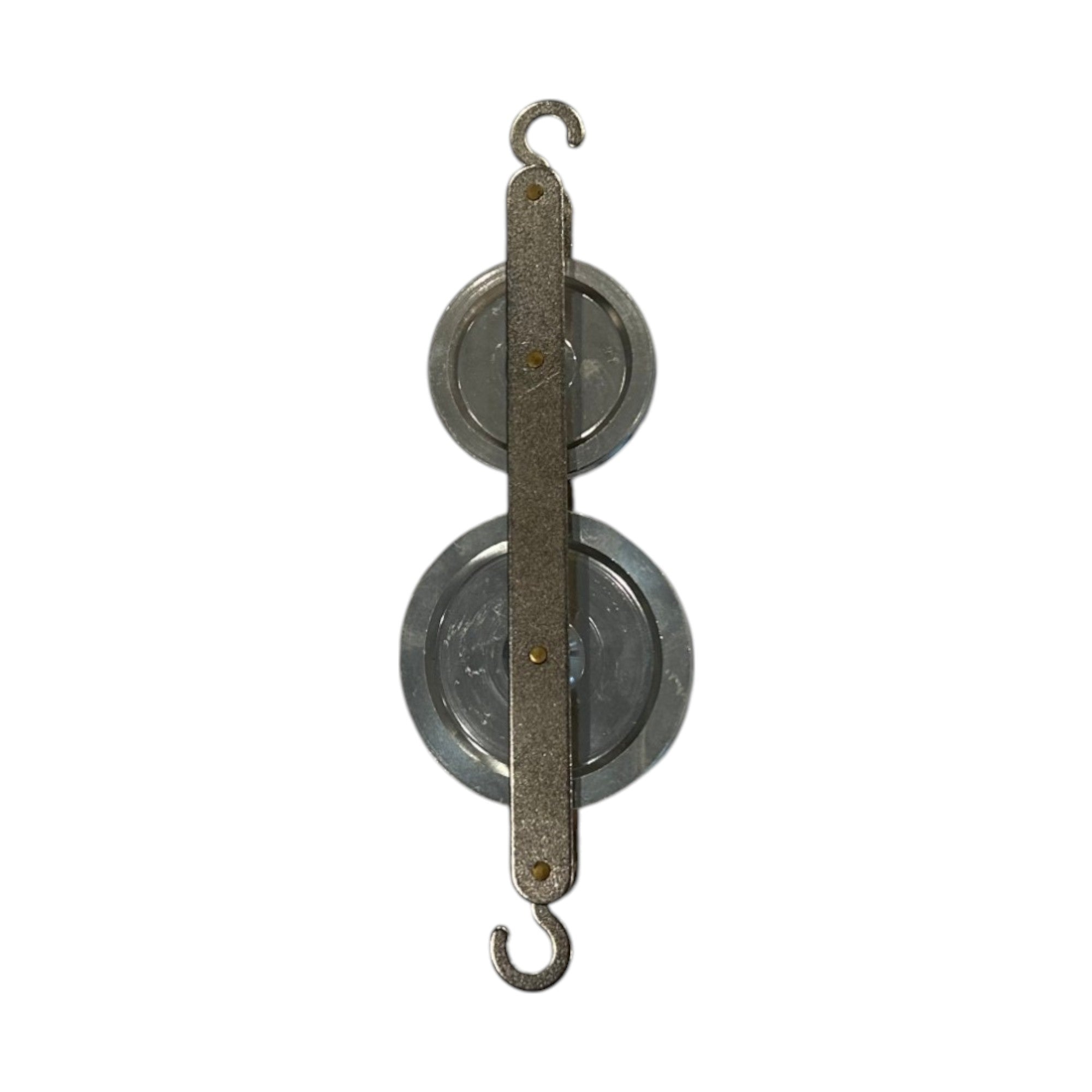 Pulley Double, 2 Aluminum Wheels (38mm & 50mm) in Tandem