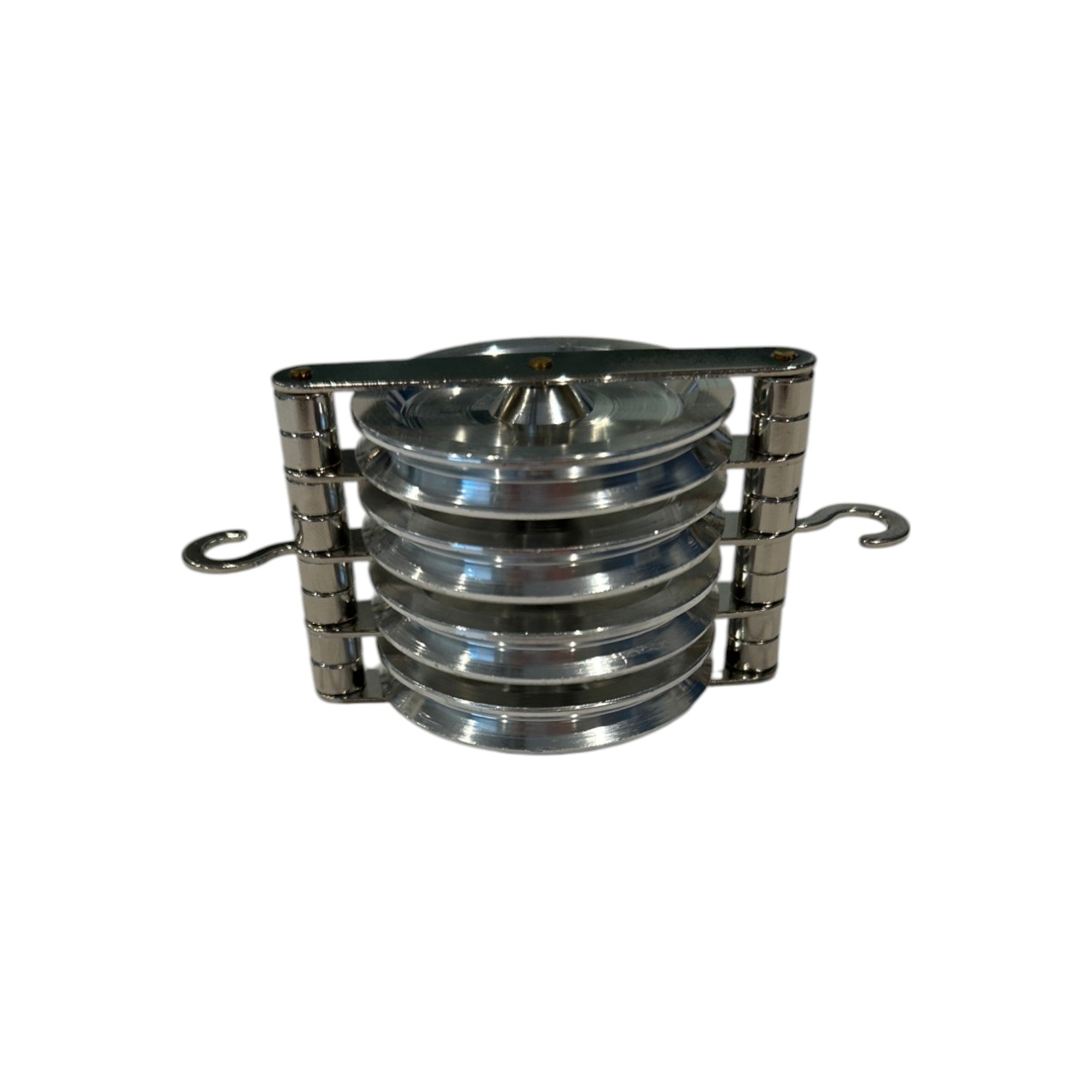 Pulley Quadruple, 4 Aluminum Wheels (50mm) in Parallel