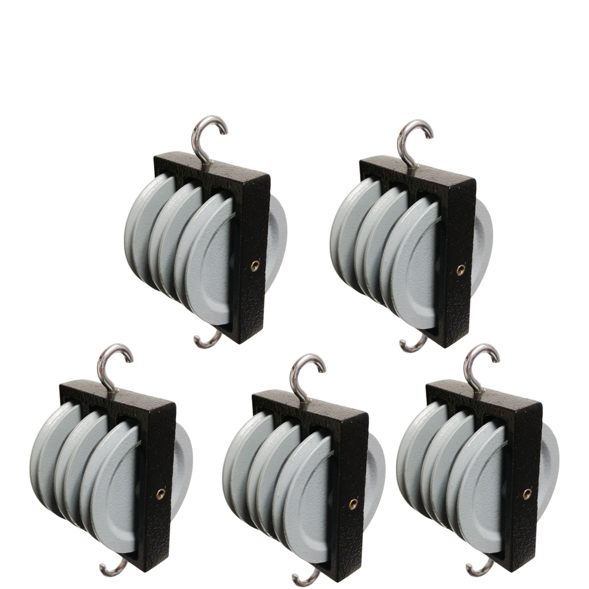 Pulley, Triple, Parallel, Metal, 50mm, Pack of 5
