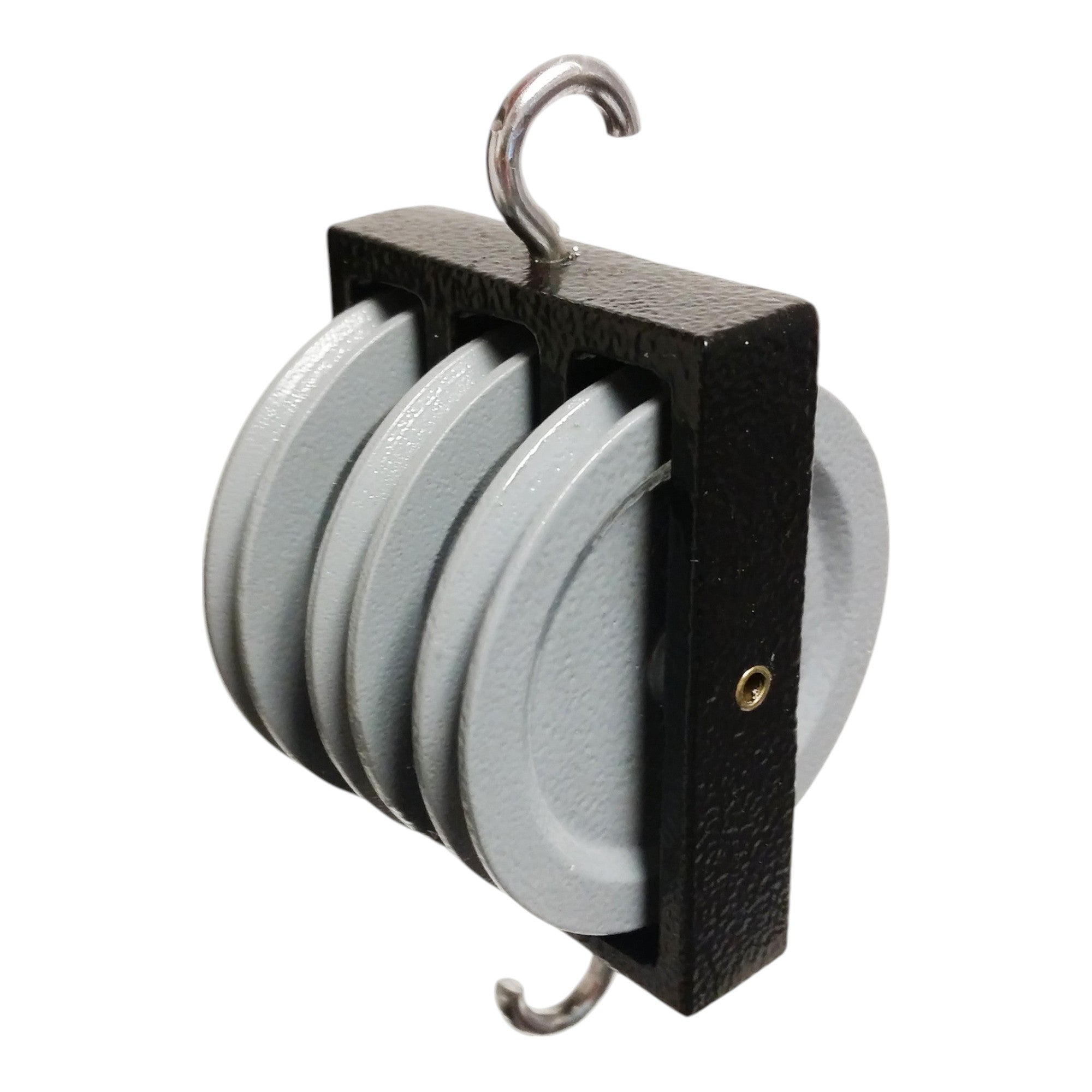 Pulley, Triple Painted Metal Hooked above and below