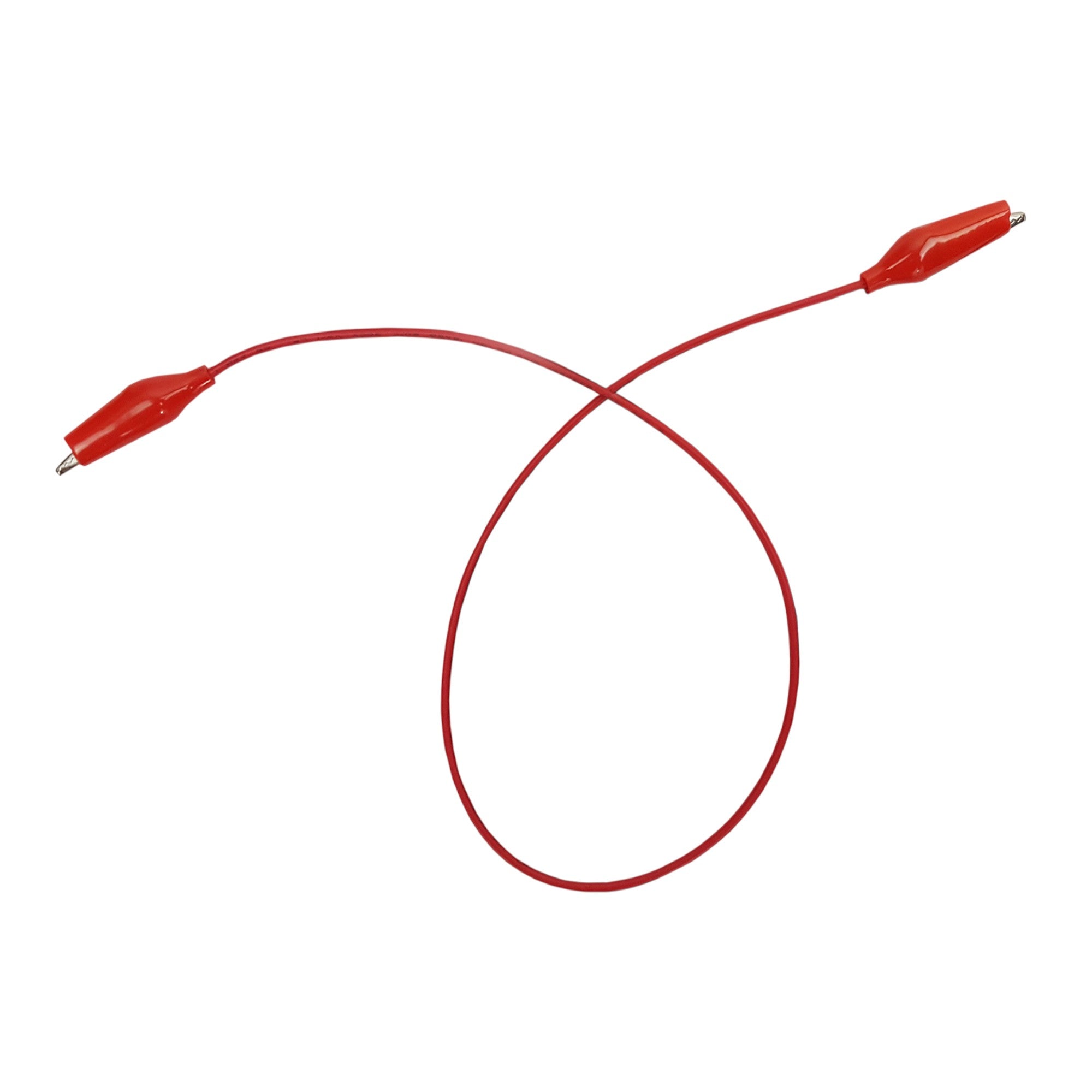 Connector Cord, 18 inch, Alligator Ends, Red Cords. Pack of 10.