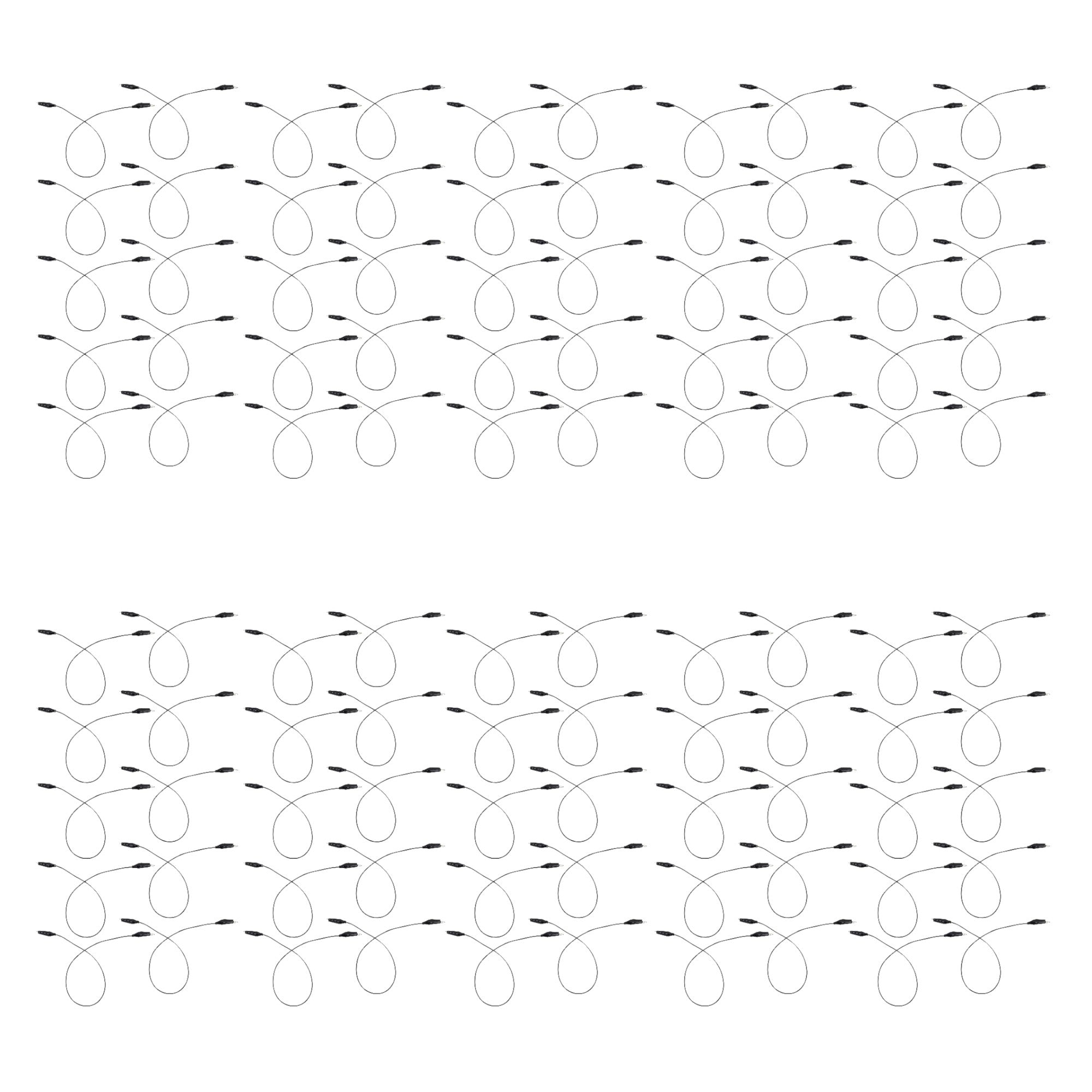 Connector Cord, 18 inch, Alligator Ends, Black Cords. Case of 100. Black Cords