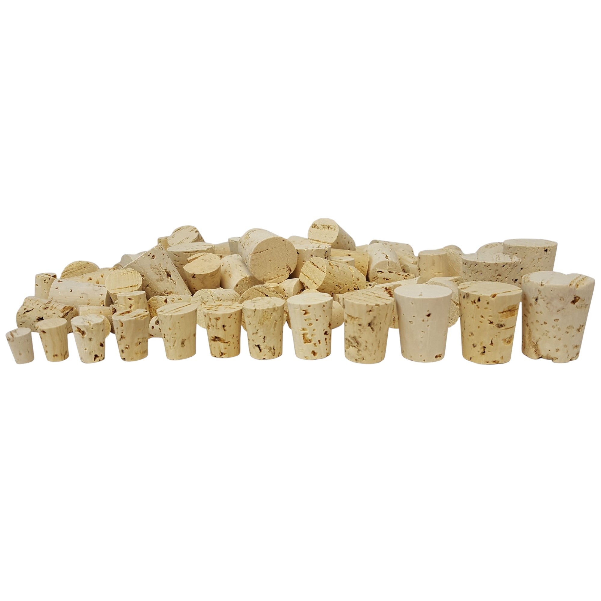 Cork Stopper, Assorted Set of 100 Stoppers Sizes #0 Through #11. Case of 10 Sets.