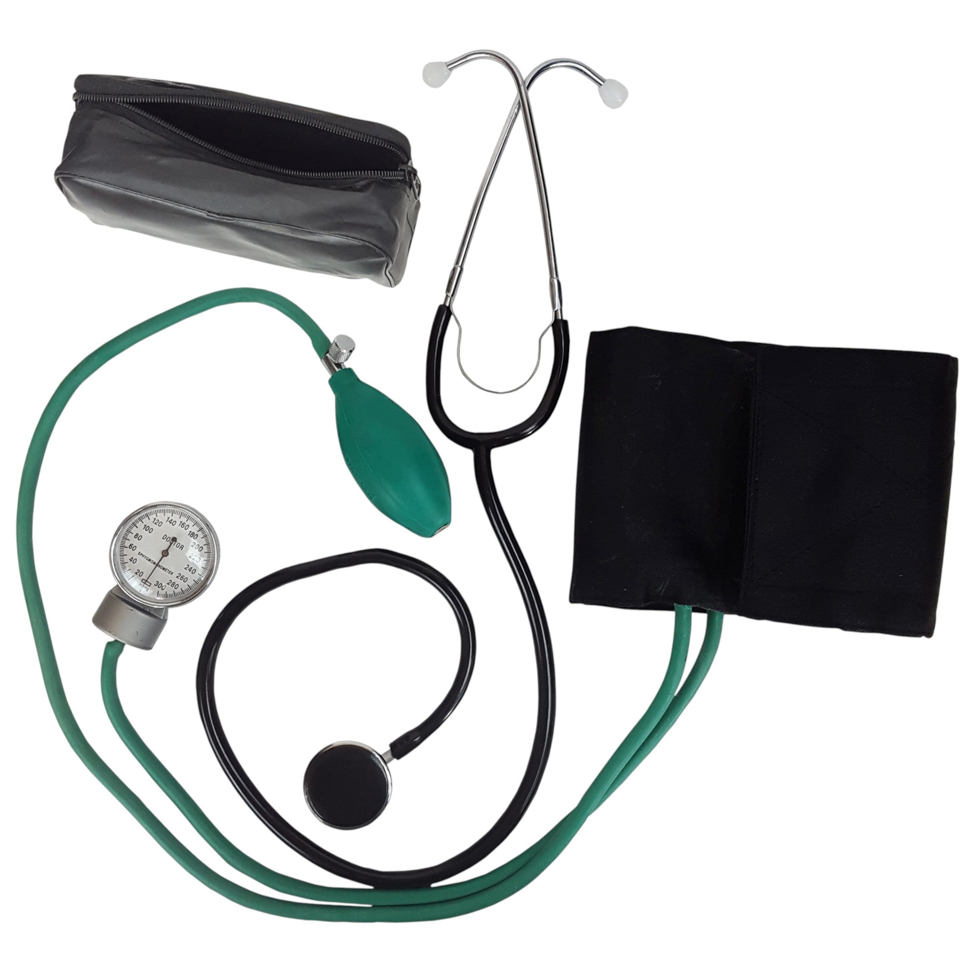 Sphygmomanometer Kit with Stethoscope and Storage Case.