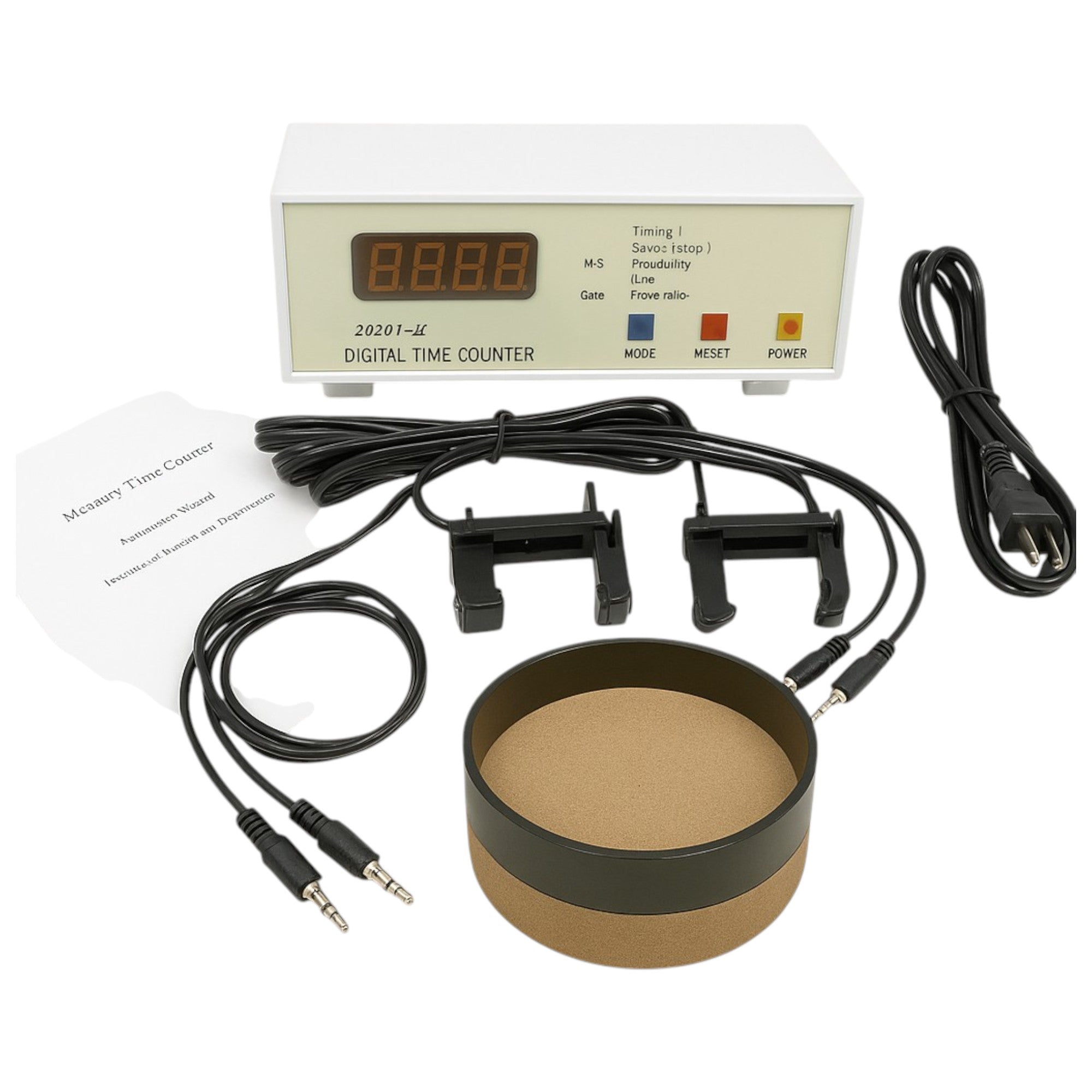 Physics Timing & Inertia Kit – Includes Digital Timer (110V) with Photogates & Ring and Disc Set – Complete STEM Classroom Kit for Motion & Rotational Inertia Experiments