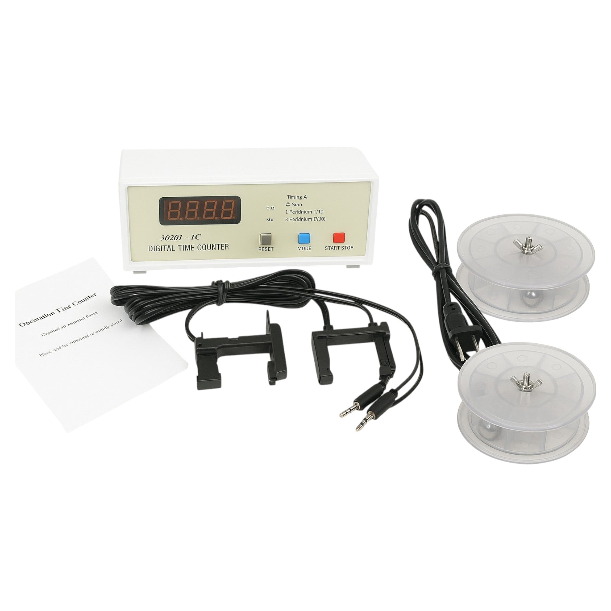 Rotational Inertia Physics Kit – Includes Variable Inertia Apparatus with Discs & Steel Balls + Digital Timer (110V) & Photogates – Hands-On STEM Learning for Rotational Motion & Timing Experiments