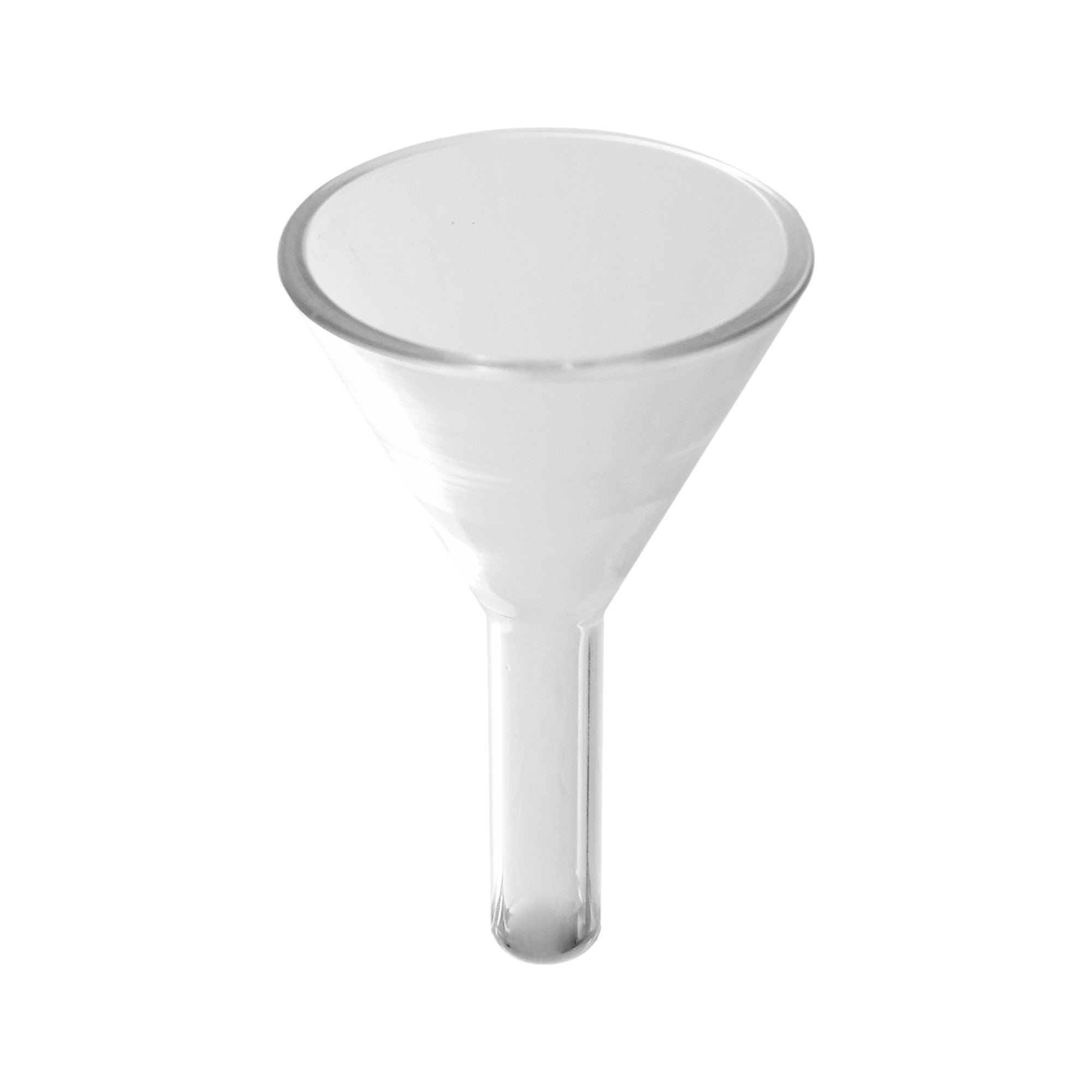 Funnel Burette, Borosilicate Glass 40mm funnel diameter, 38mm stem length, and 10mm stem diameter. 10 Pack
