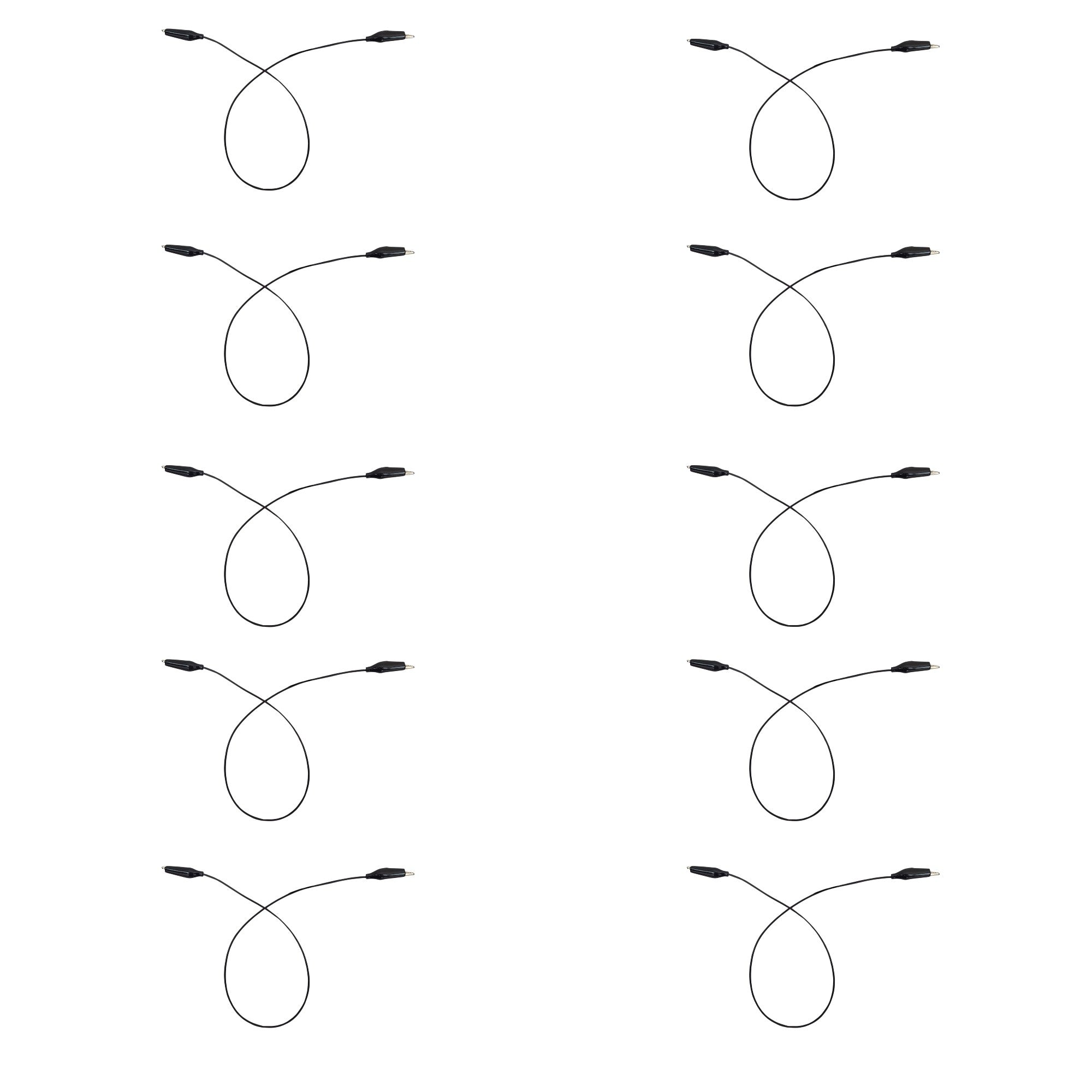 Connector Cord, 24 in., Alligator to Alligator, Black, Pack of 10