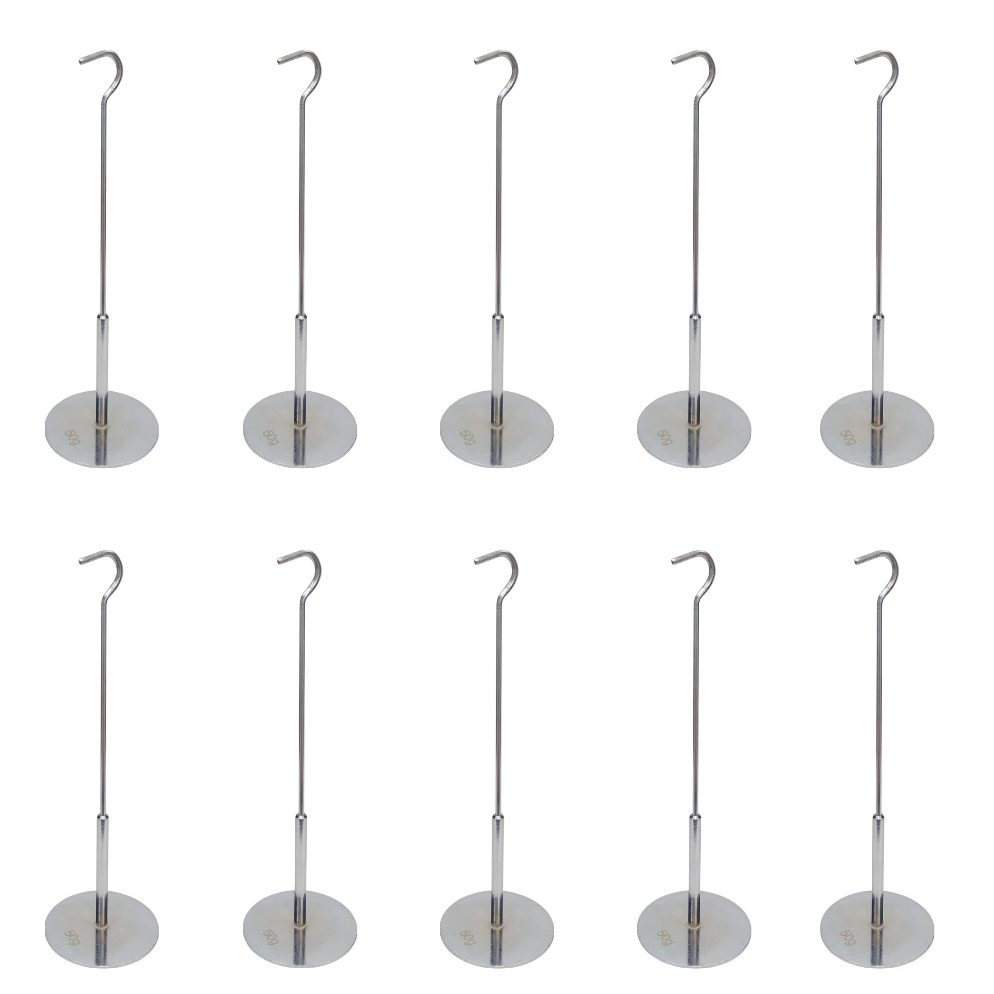 Weight Hanger, 50 Grams, Nickel-Plated Steel, Pack of 10