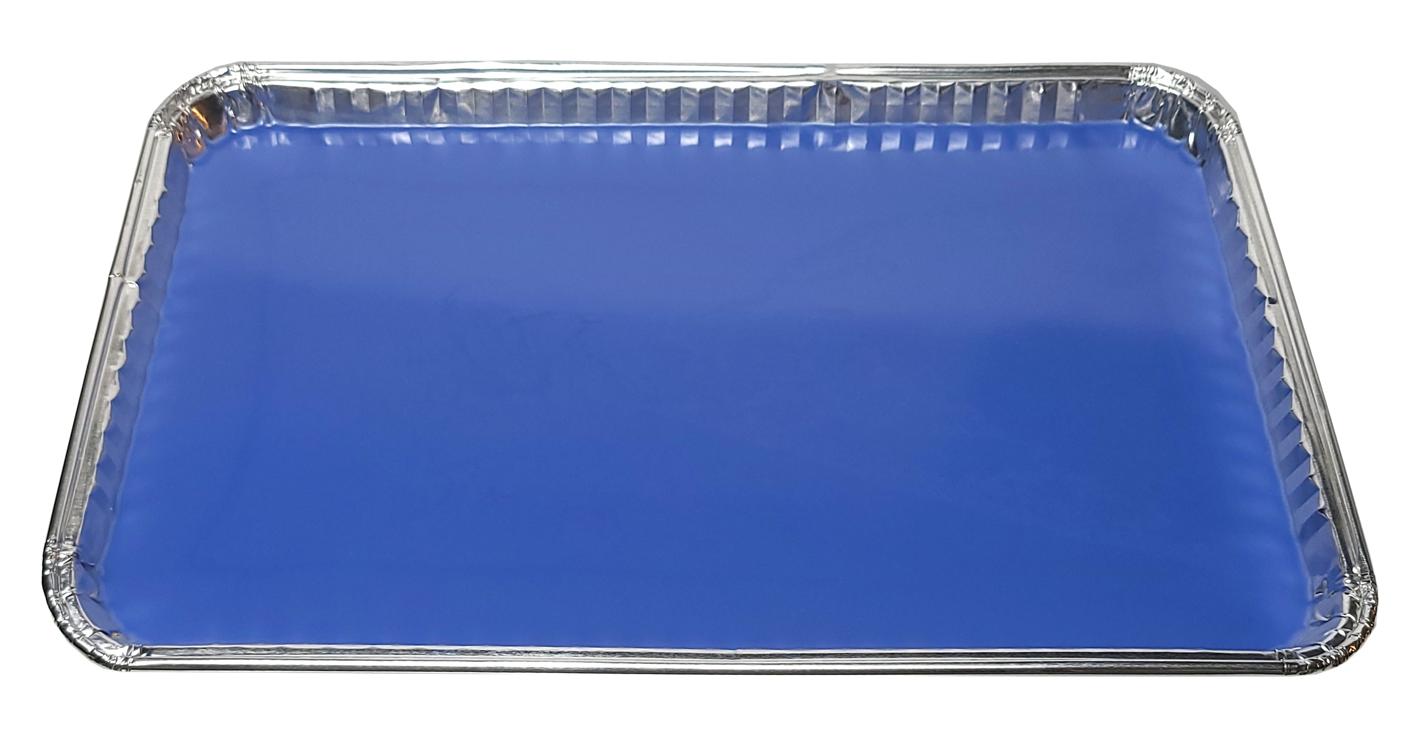 Dissecting Pan Disposable Aluminum Pan Size 7x11x1 inch, with Blue Plastisol.