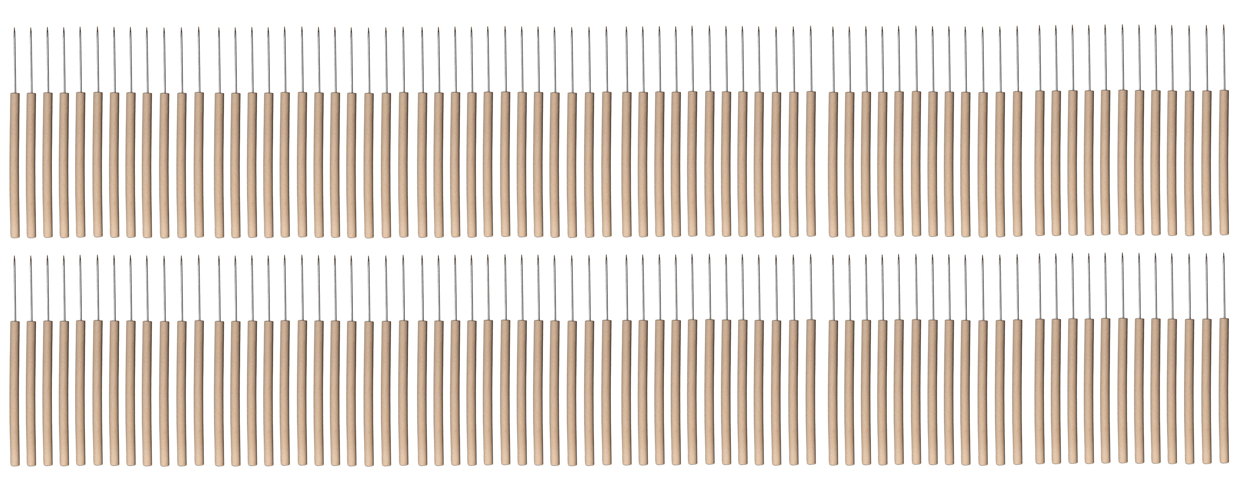 Teasing Tool with wood handle and straight metal tip. Case 144.