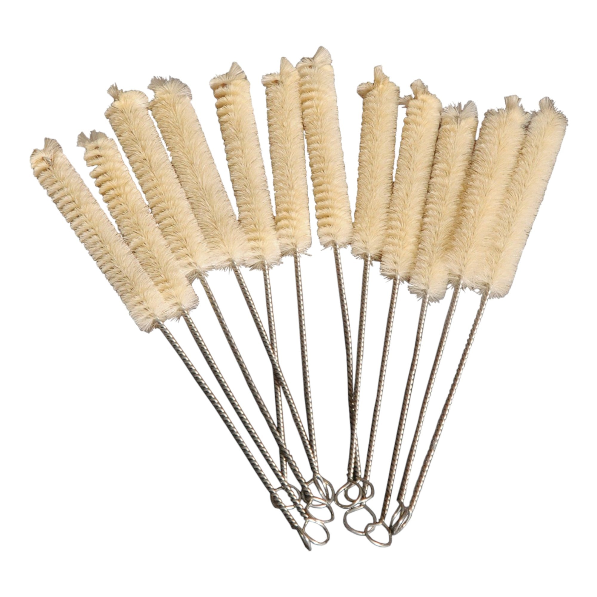Test Tube Cleaning Brush with Natural Bristles, Size Medium. Pack of 12.