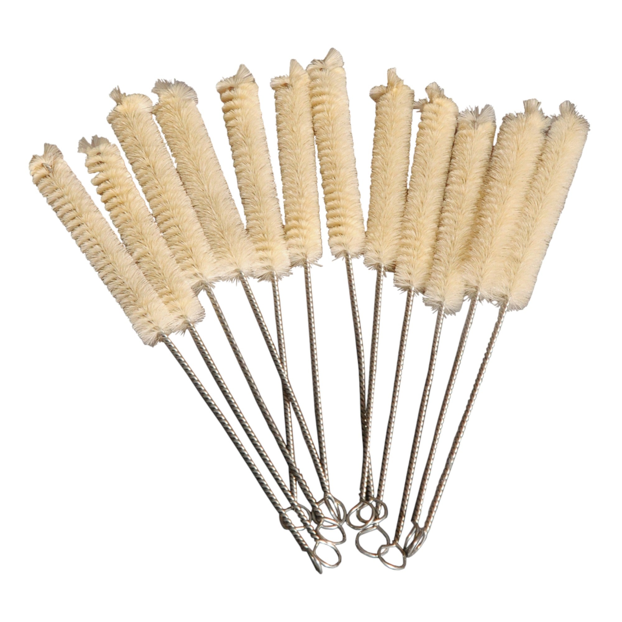 Brush, Test Tube Cleaning with Natural Bristles, Size Small. Pack of 12.