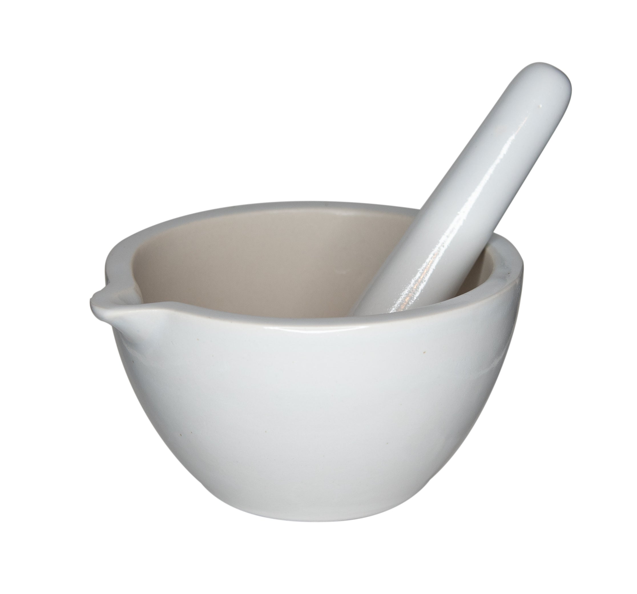 Mortar and Pestle, Porcelain, Size 160mm Opening and 500ml Capacity.
