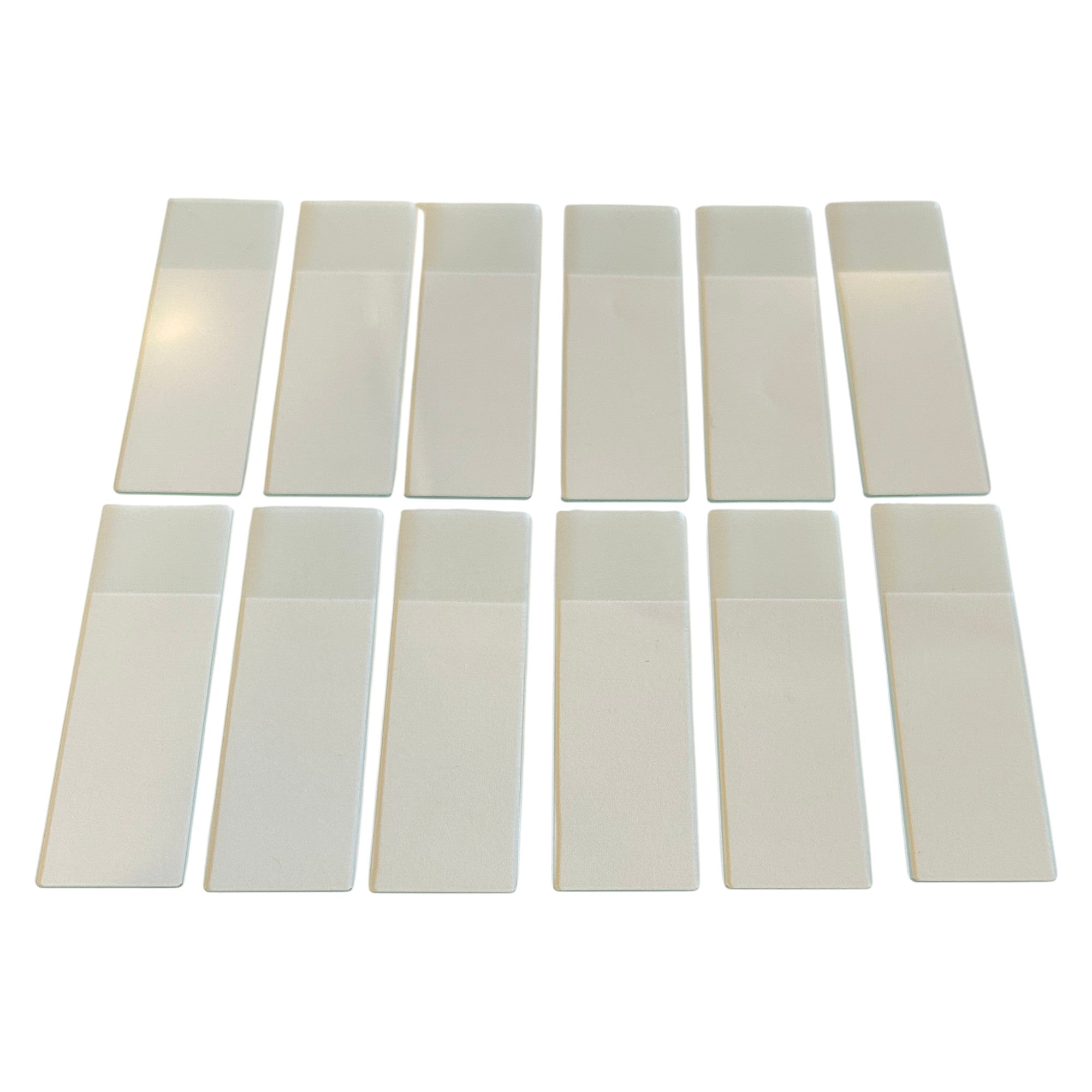 Microscope Slides, Glass, Frosted On One End. Pack of 12 slides.