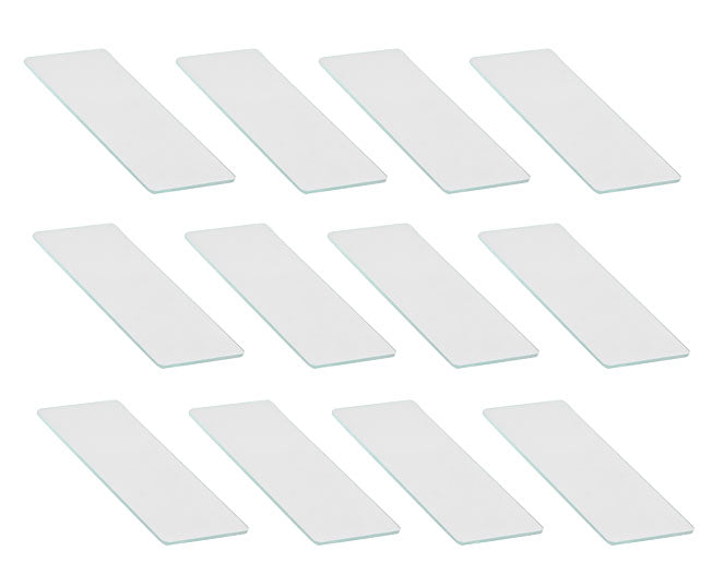 Microscope Slides, Glass, Size 75mm x 25mm. Pack of 12 Slides. Case of 6 dozen.