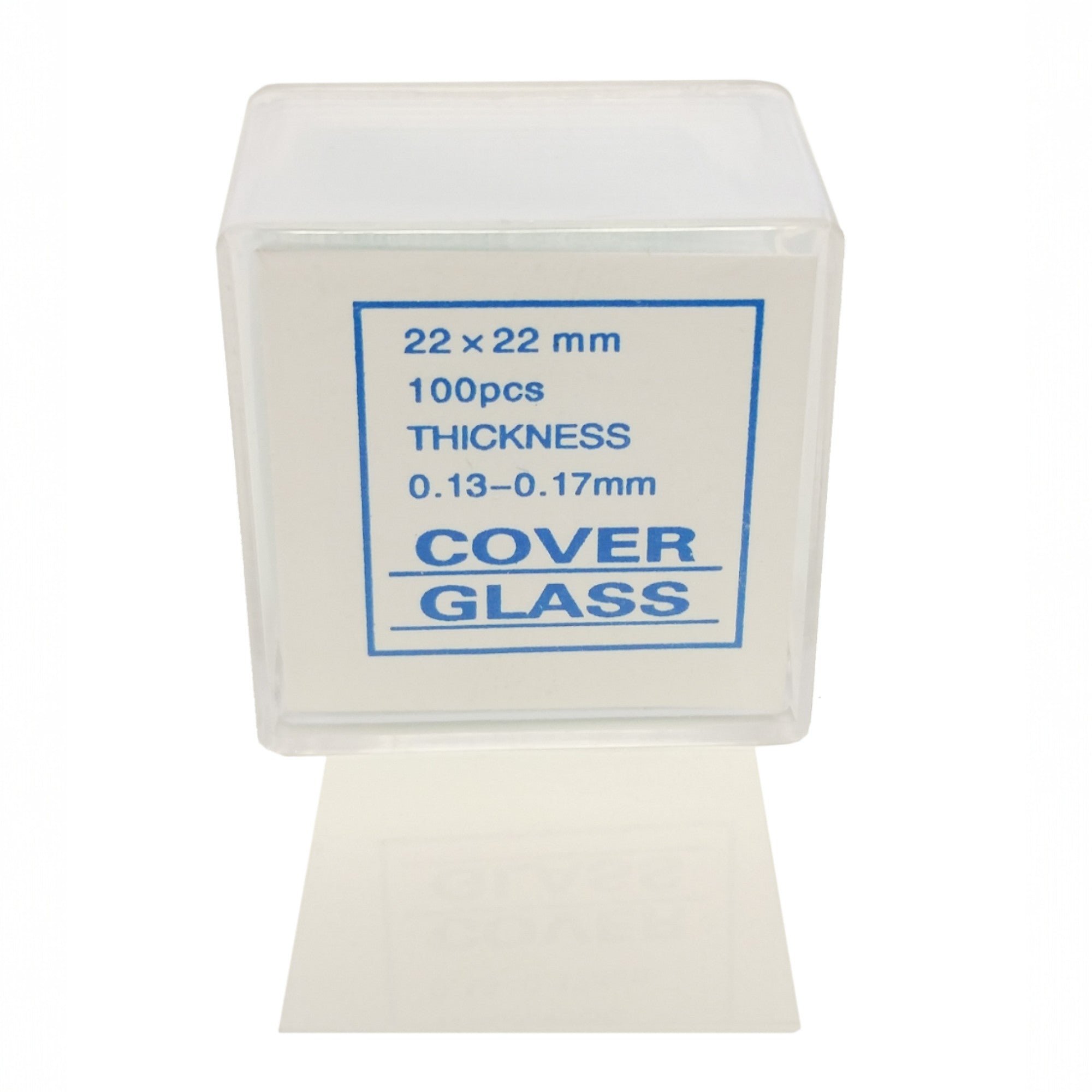 Microscope Cover Slips, Size #1 Thickness, 22mm by 22mm, Box of 100 Slides