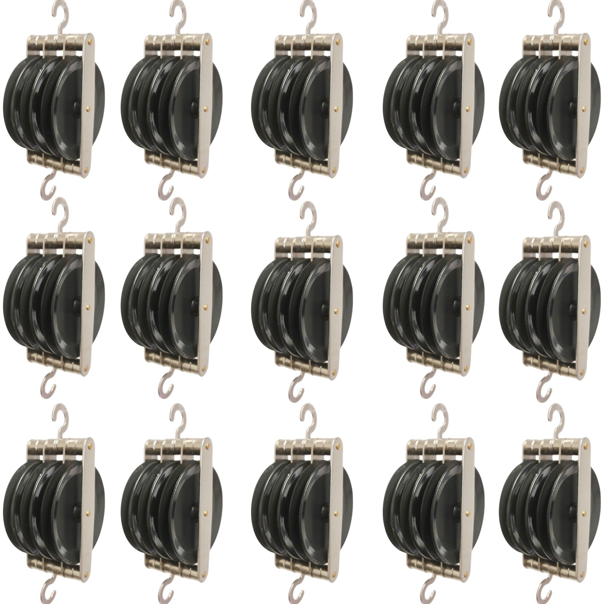 Pulley, Triple Parallel Plastic, Pack of 15