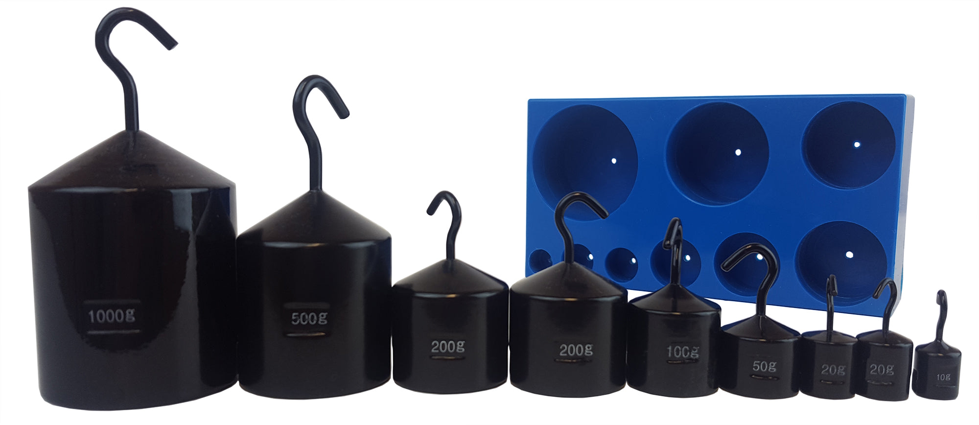 Hooked Weight Set, Powder-Coated Cast-iron, Nine-Piece