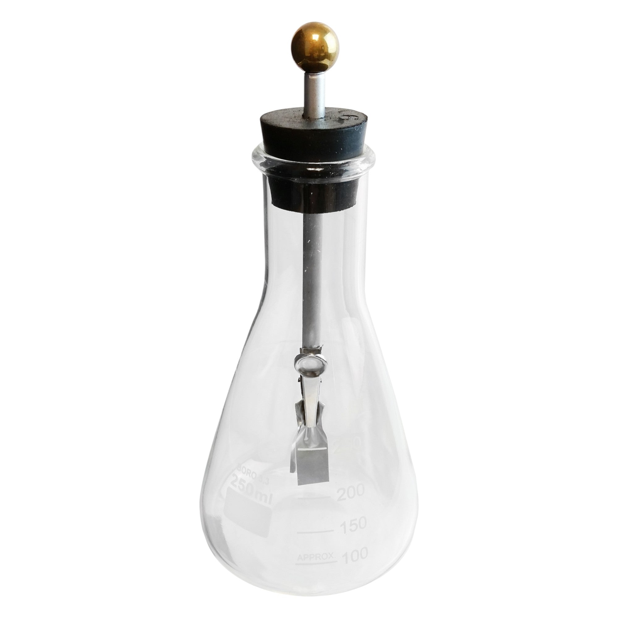 Flask, Electroscope- With Electroscope Assembly, Aluminum Leaves, Erlenmeyer Flask 250ml