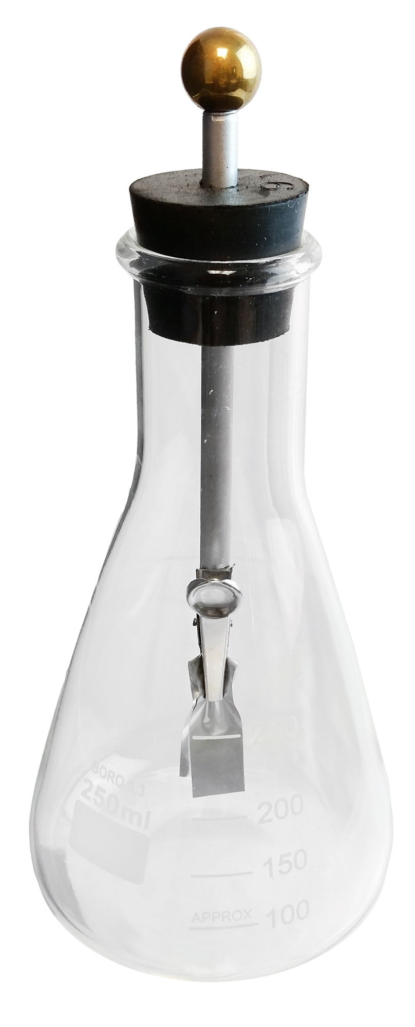 Electroscope Flask - With Electroscope Assembly, Aluminum Leaves, Erlenmeyer Flask 250ml
