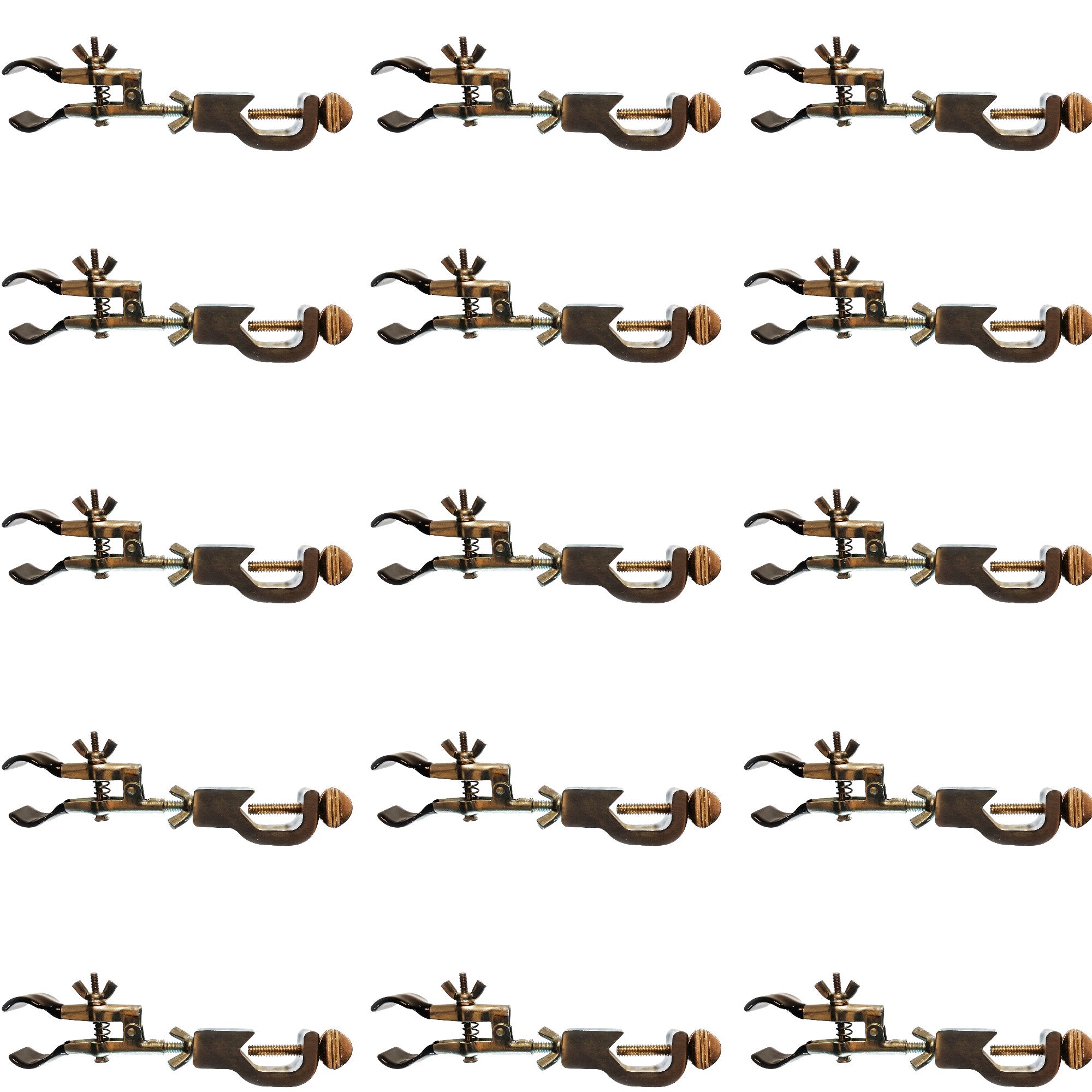 Clamp - Burette Clamp with Plasticized Jaws. The package contains 15 clamps.