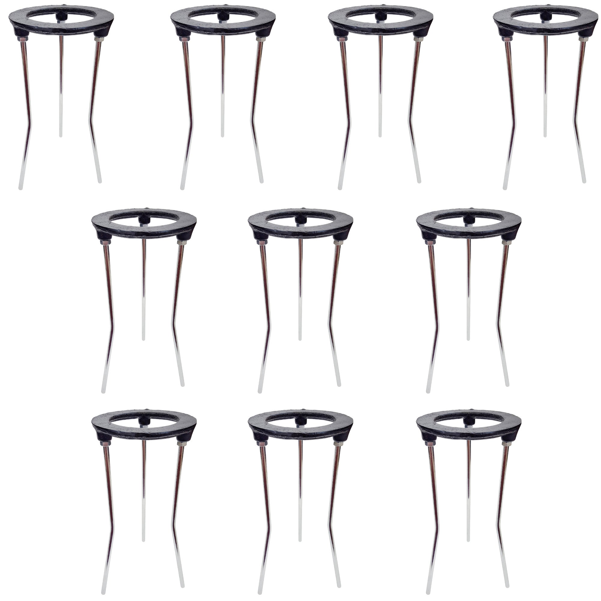 Burner Tripod 4-inch diameter base and 9-inch height. Pack of 10.