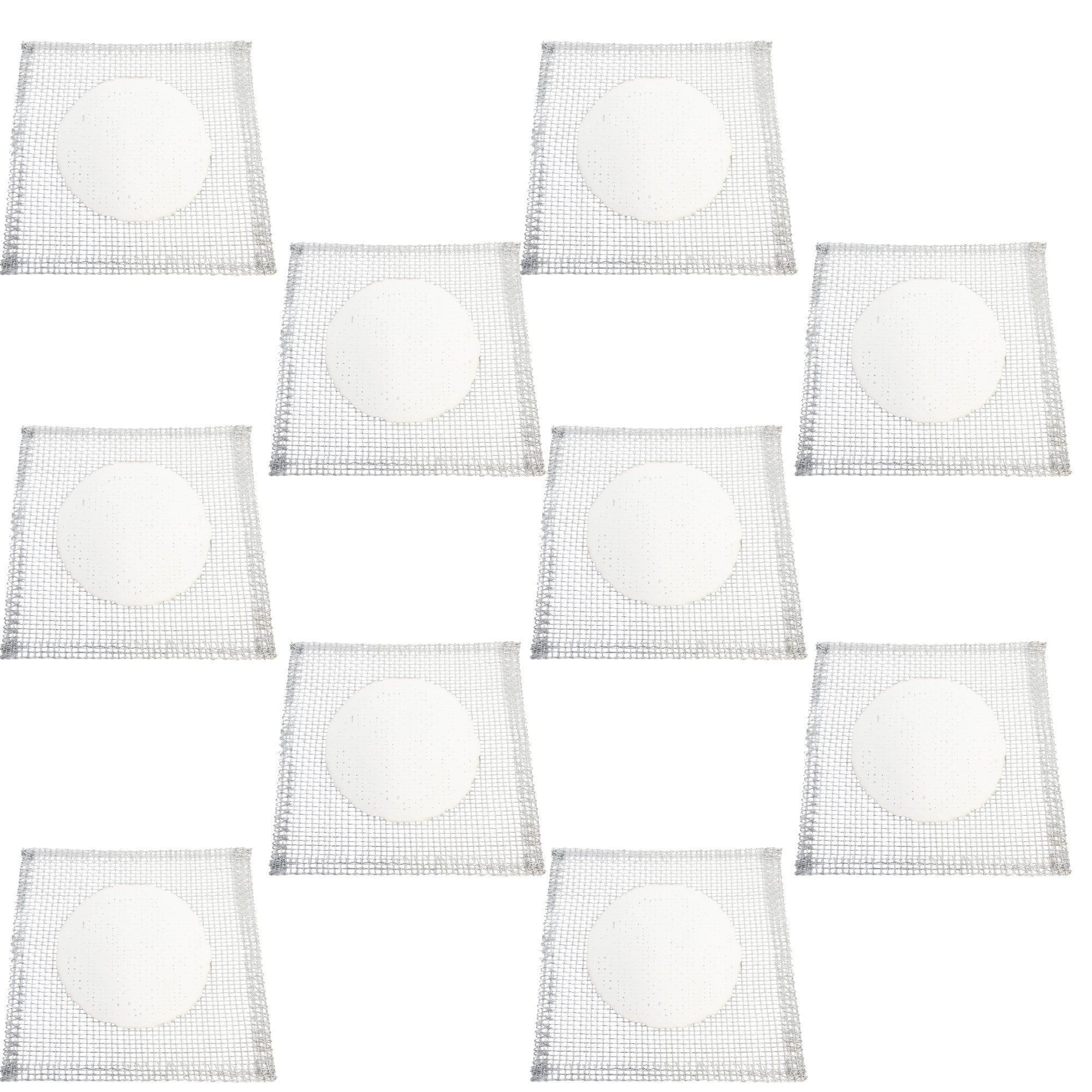 Wire Gauze Square with a Ceramic Center. Size 6 inches square. Pack of 10.