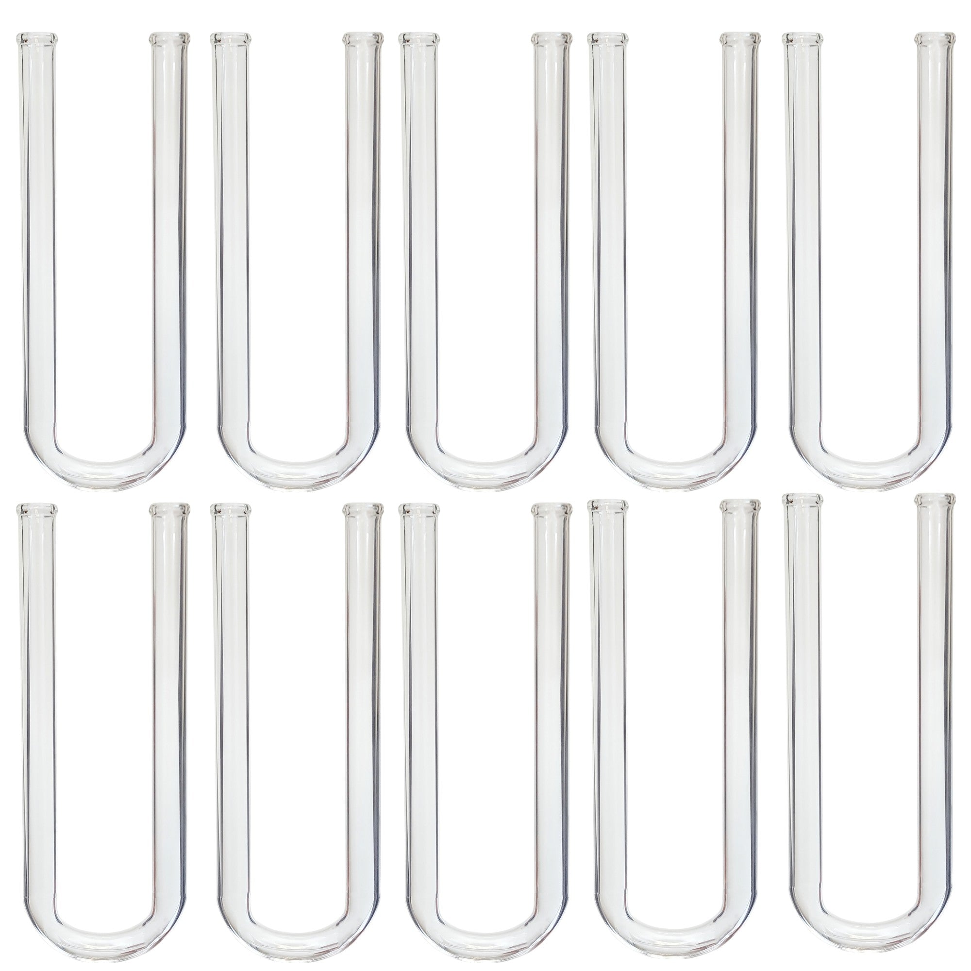 Drying Tube, U-Shaped, 200mm length, Borosilicate Glass. Pack of 10.