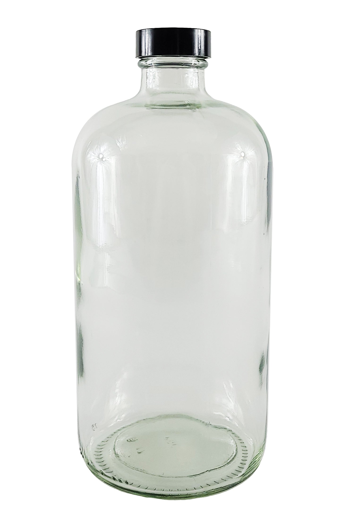 Bottle, Flint Glass, Clear, 32 oz with Cap. Pack 12.