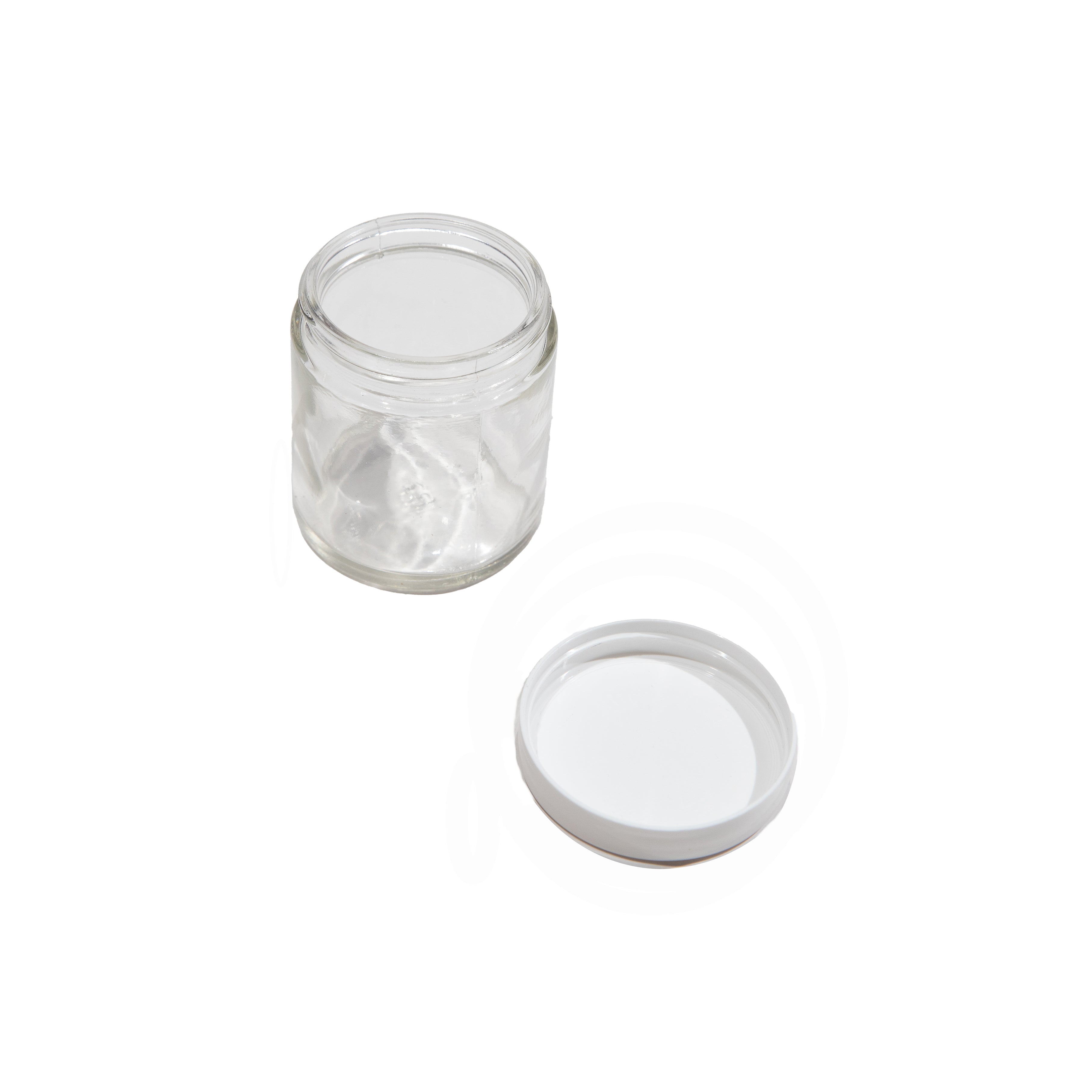 Jar - Specimen Jar, Flint Glass, 4oz capacity with 58/400 neck and foam lined cap. Pack 12. Perfect for use in any lab, school, home school.