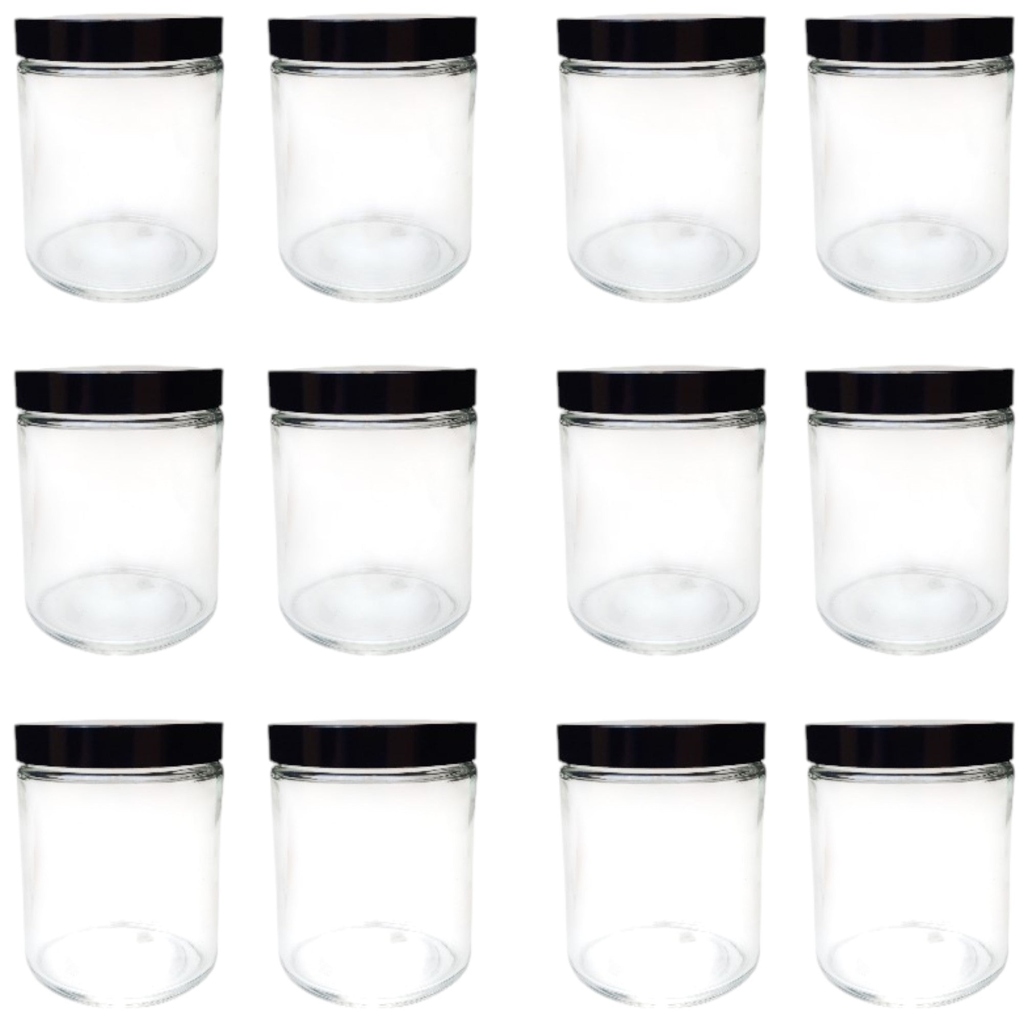 Jar, Specimen, Flint Glass, 8oz capacity with 58/400 neck and foam lined cap. Pack 12.