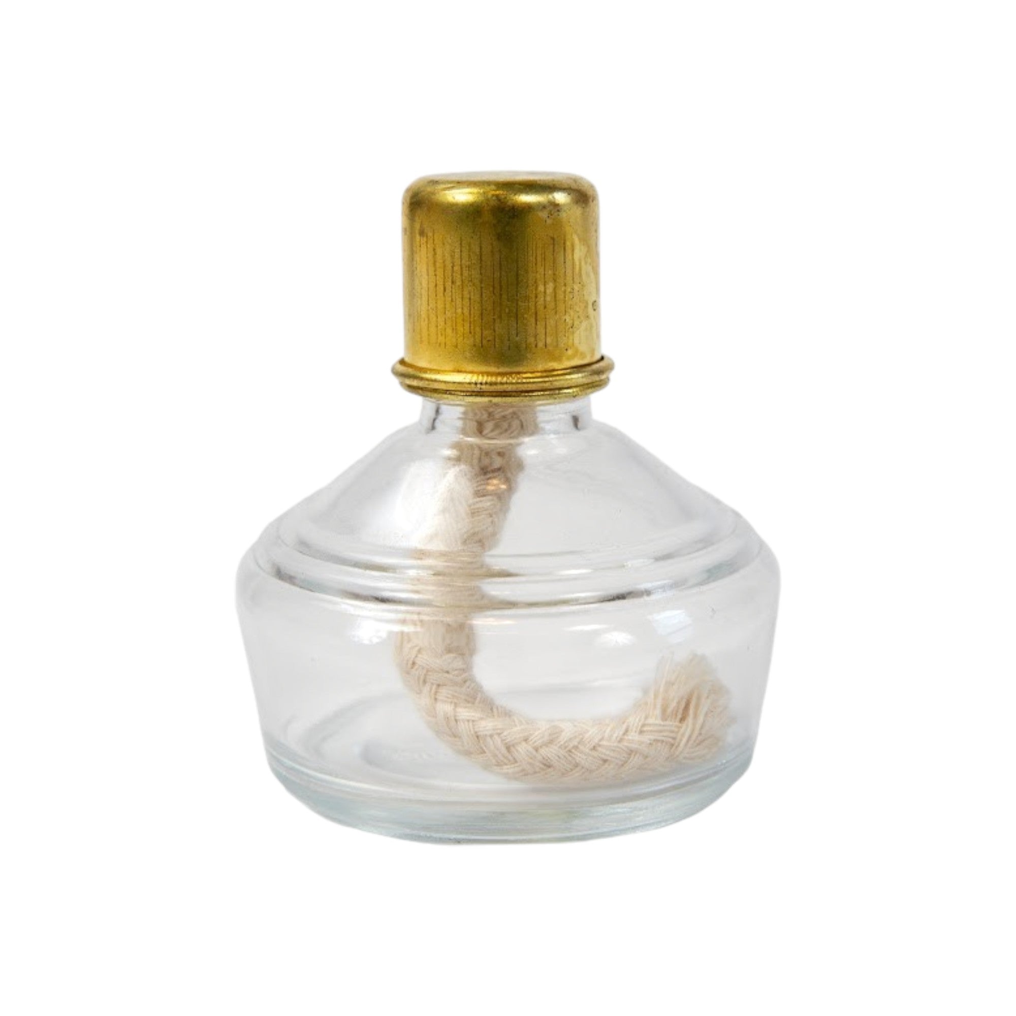 Burner, Alcohol – Borosilicate Glass with Metal Wick Holder and Ground Glass Stopper – Compact Flame Source for Heating, Sterilization, and Science Labs – Safe Bunsen Burner Alternative