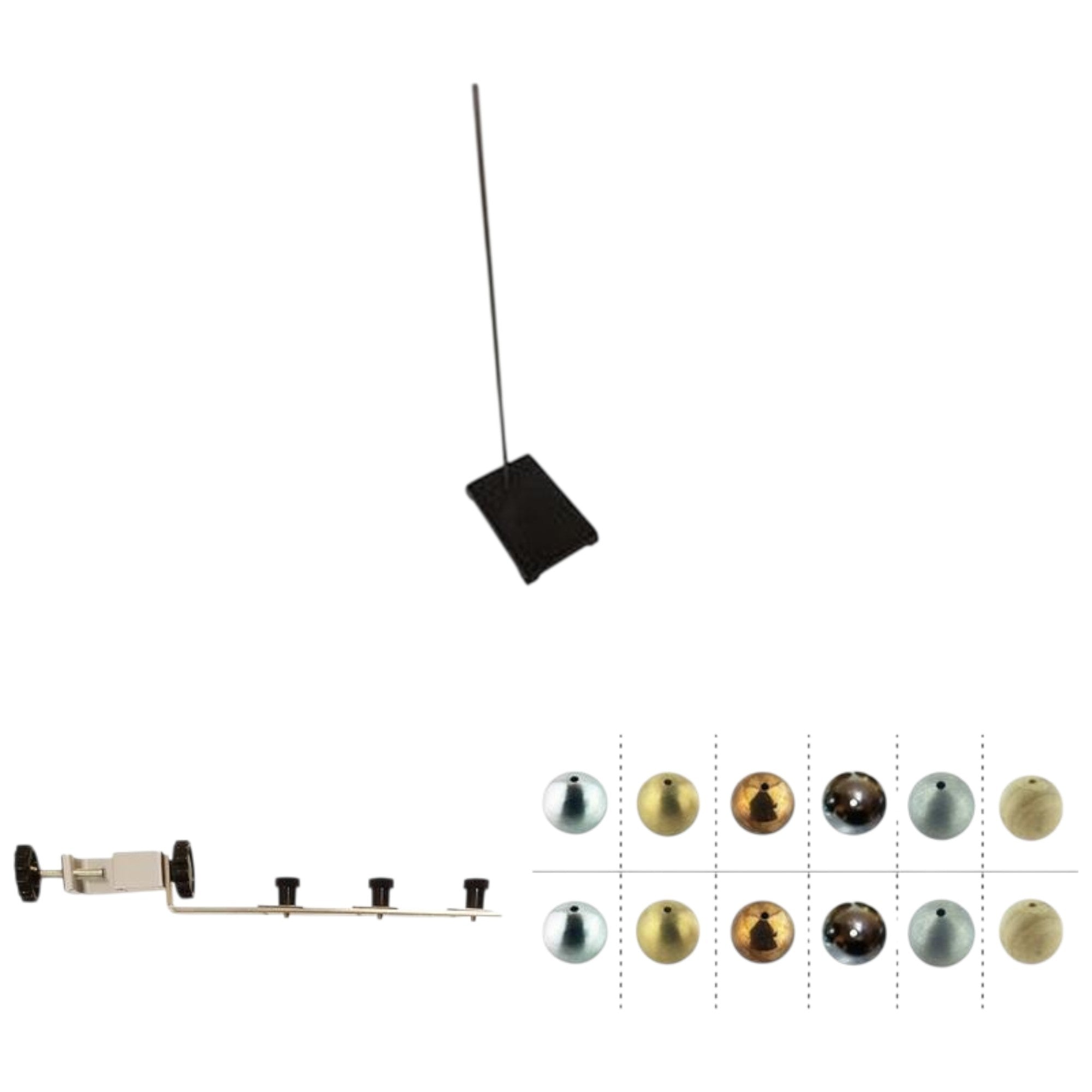 Pendulum and Motion Study Kit – Includes Drilled Physics Balls Set, Pendulum Clamp, and Support Stand