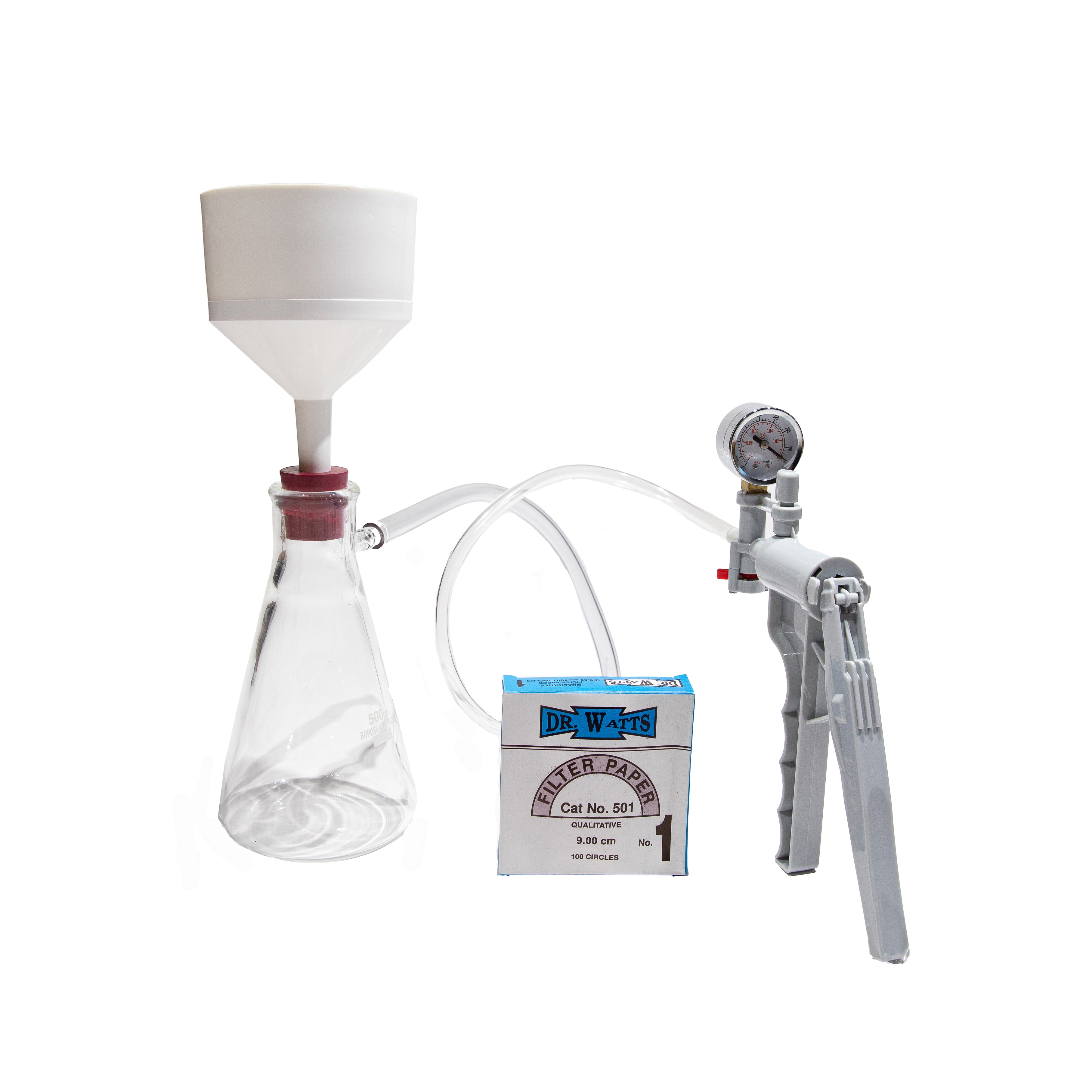 Filtering Flask, Vacuum Pump Kit Deluxe. With Foam Lined Storage Box.
