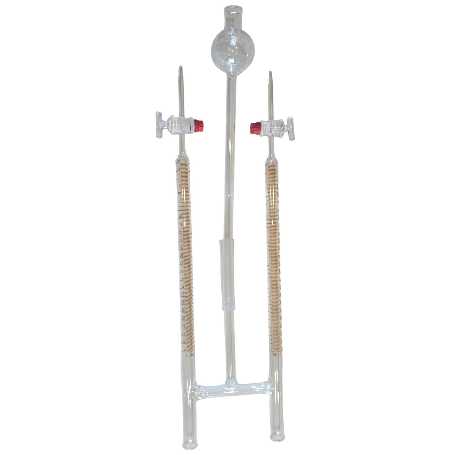 Electrolysis Apparatus, Hoffman, Glass H-Tube with Stopcock and Funnel