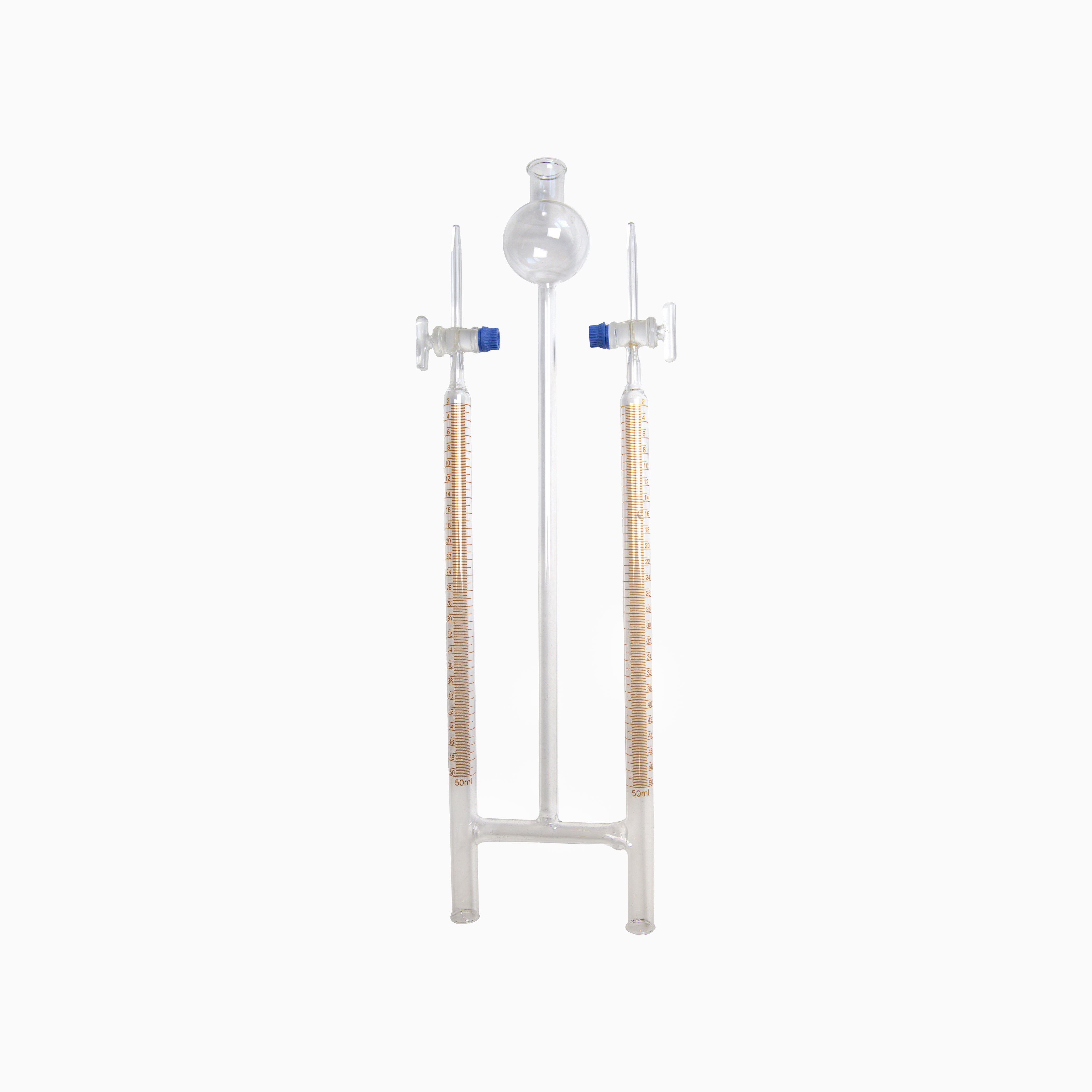 Electrolysis Hoffman Style.  Glass "H" Tube with Ground Glass Stopcock and Funnel Tube. Useful in a Traditional Chemistry Class or Homeschool.