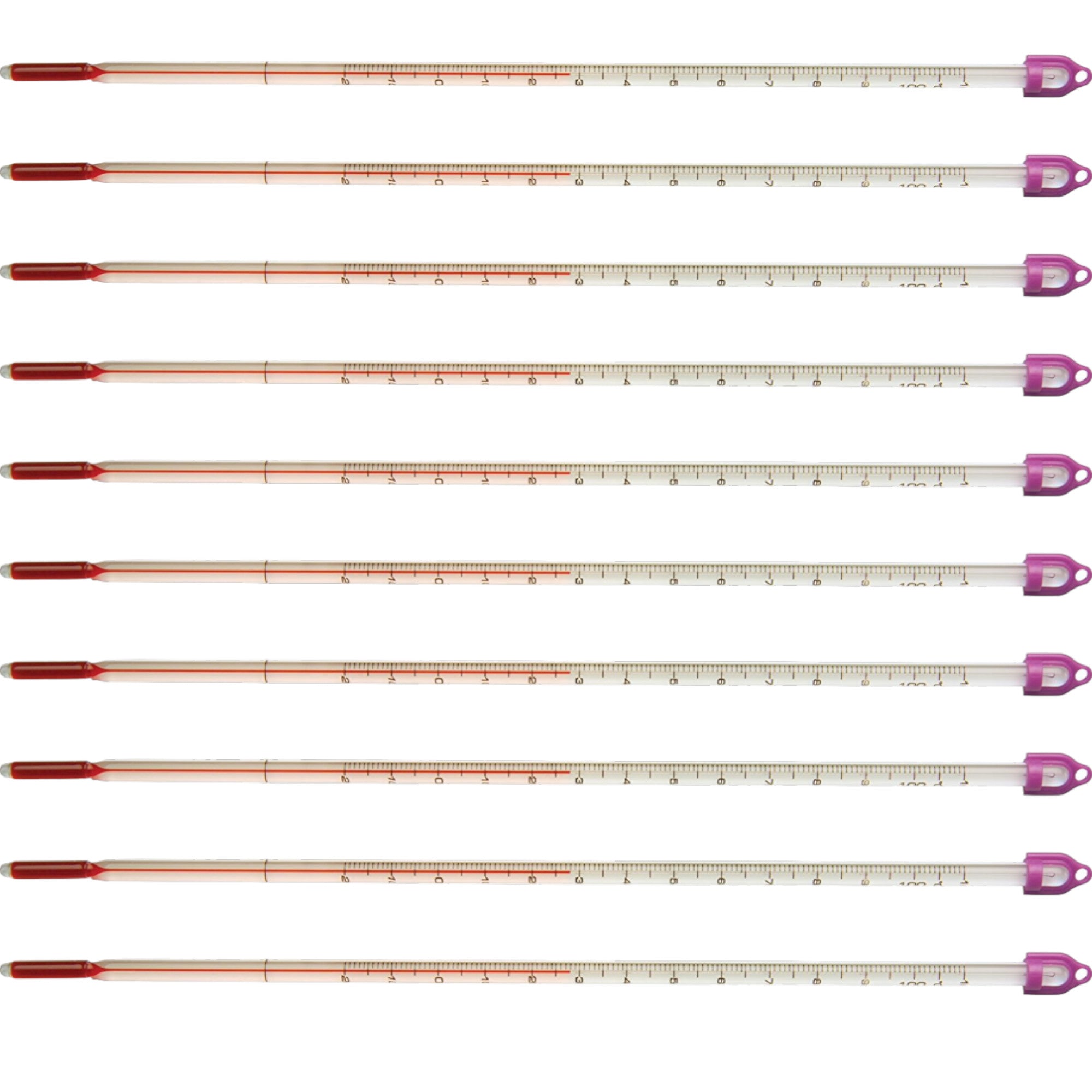 Thermometer, White-Backed, Partial Immersion, Single Scale -20°C to 110°C, Pack of 10