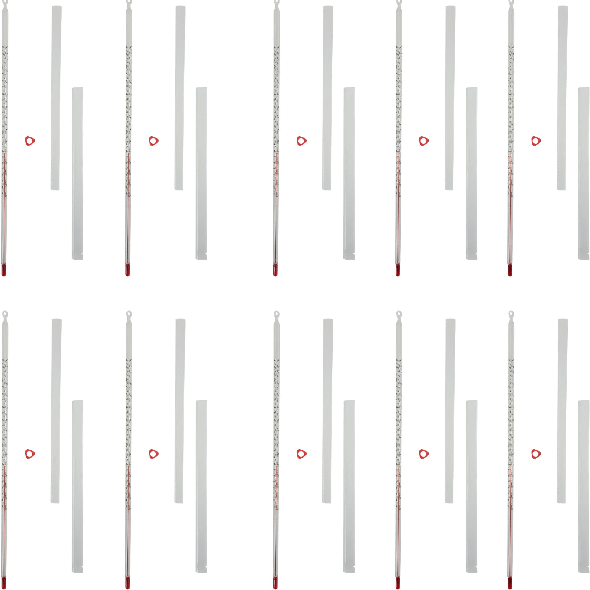 Thermometer, White Back, Total Immersion, Single Scale -20°C to 150°C, Pk of 10