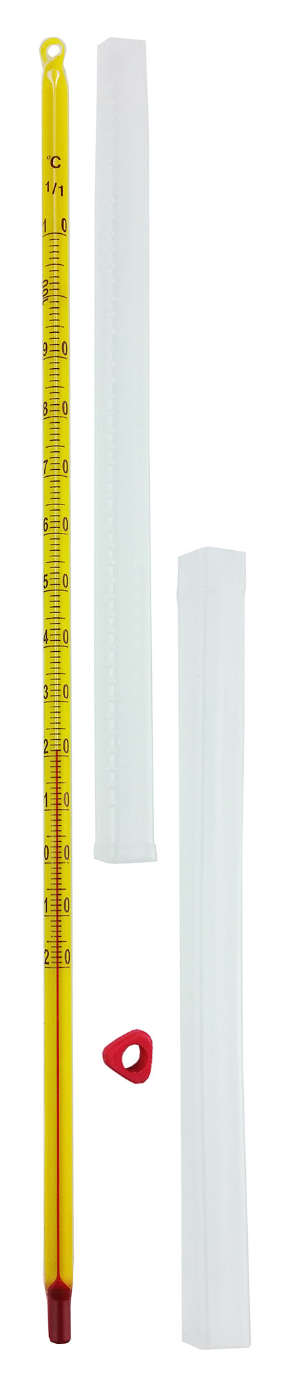 Thermometer, Yellow-Backed, Partial Immersion, Single Scale -20°C to 110°C