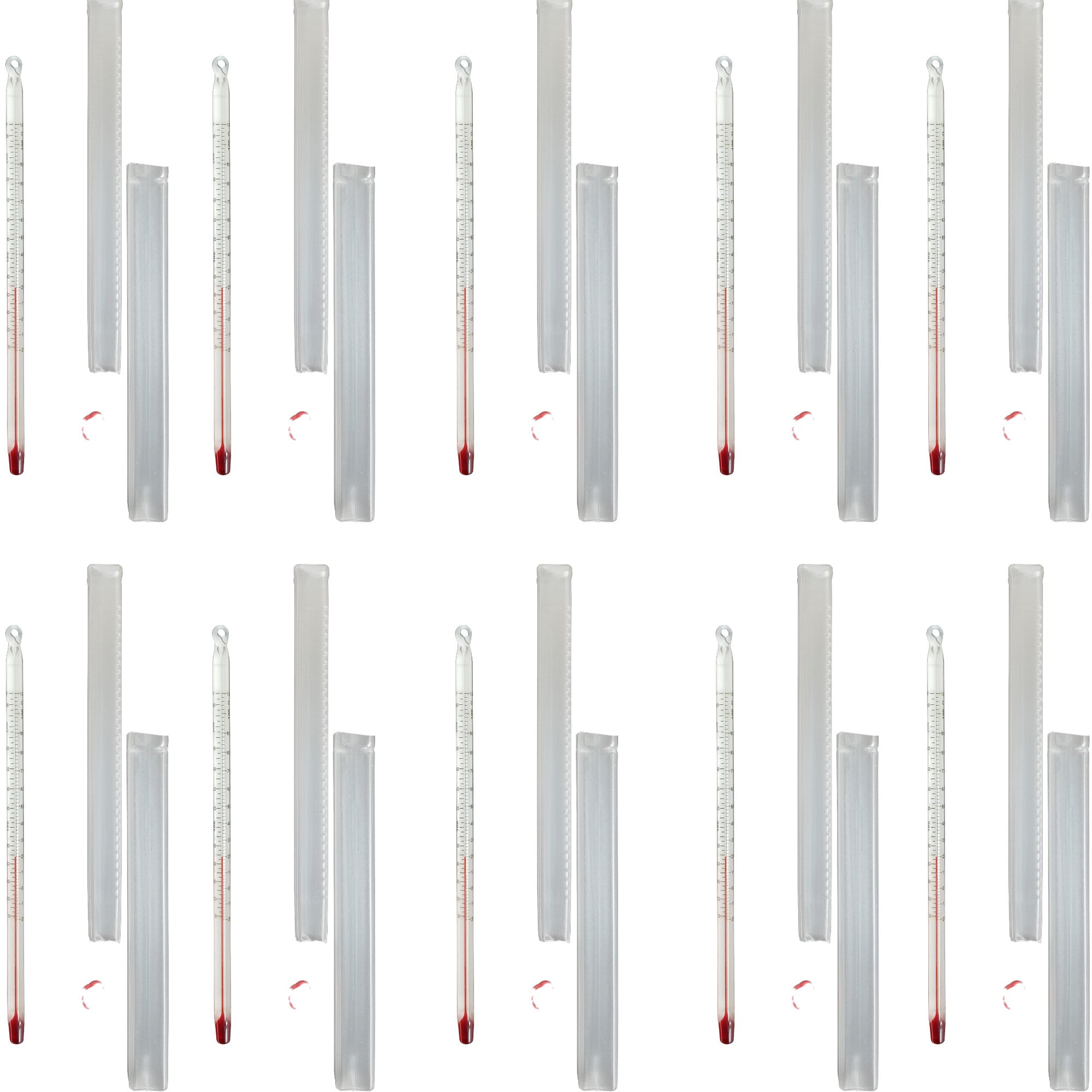 Thermometer, White-Backed, Double Scale Length 150mm. Pack of 10.