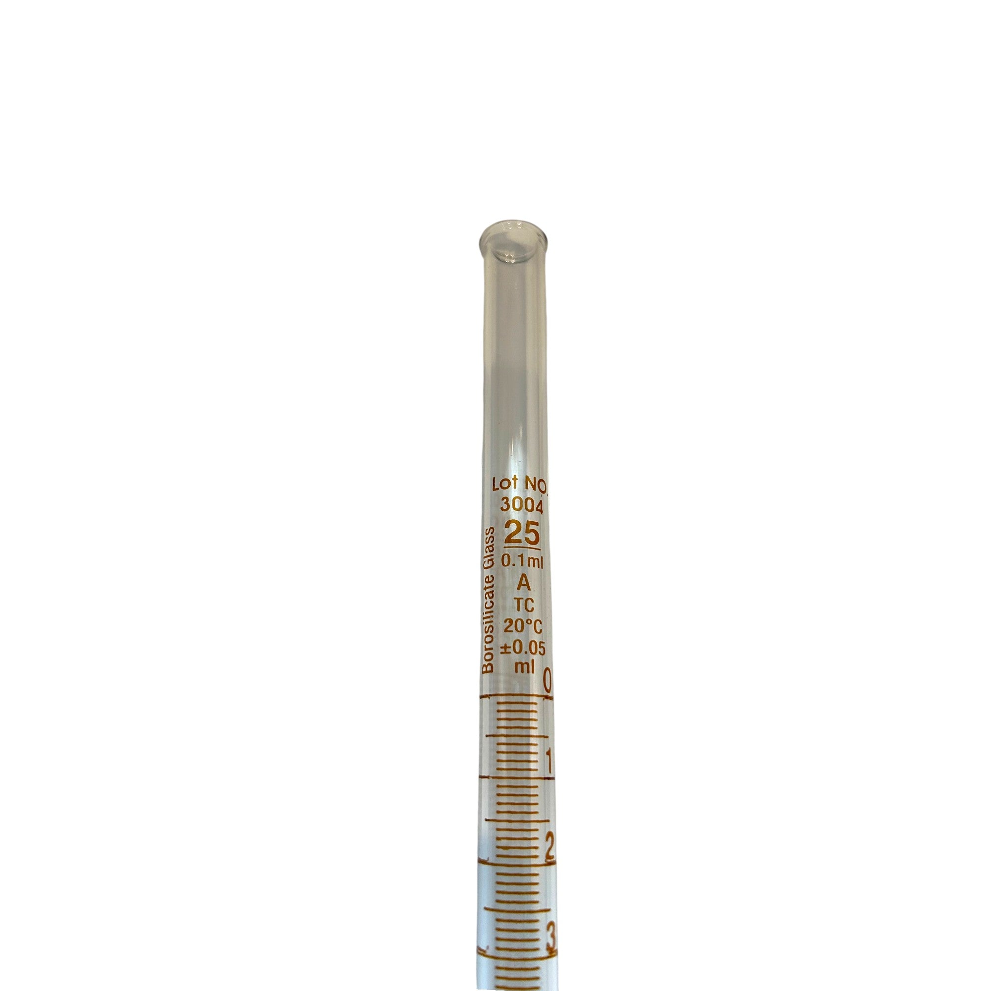 Burette, Borosilicate Glass with PTFE Stopcock, 25ml capacity.