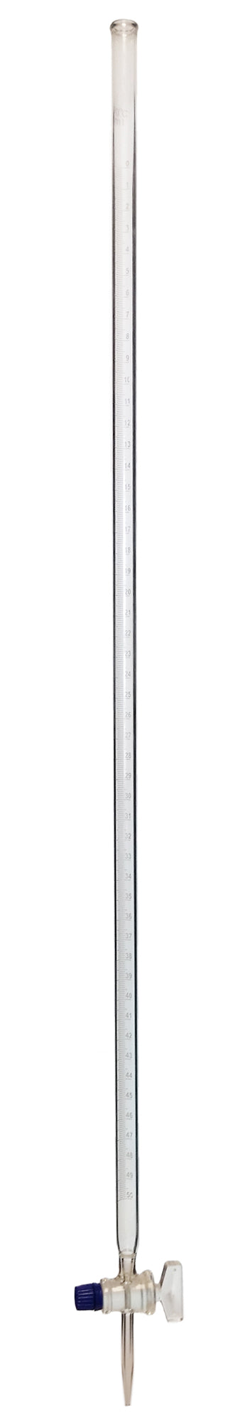 Burette made from Borosilicate Glass with Ground Glass Stopcock, 50ml capacity. Case 100 burettes.