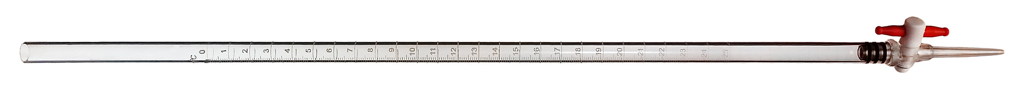 Burette Acrylic, 25ml Capacity with Interchangeable Stopcock.